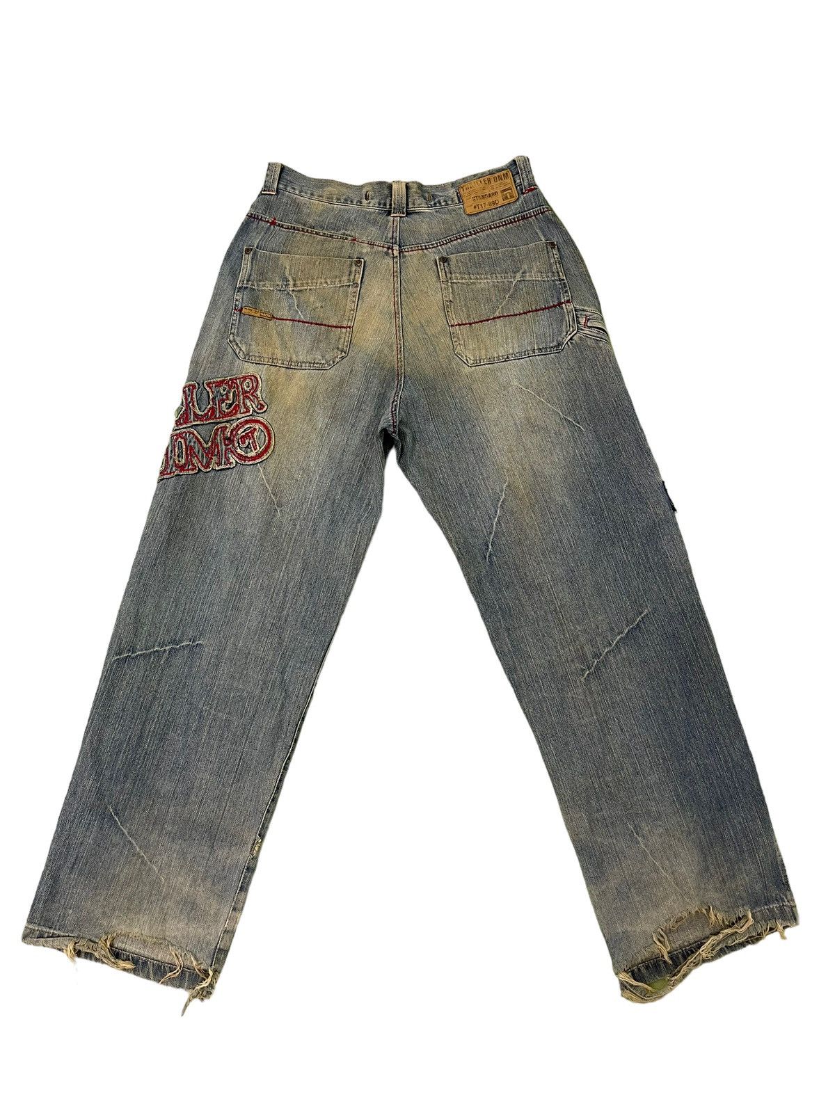 Japanese Brand Baggy Jeans Vtg Thriller Denim Distress Wide Denim 6🟦3 Size US 33 - 13 Thumbnail