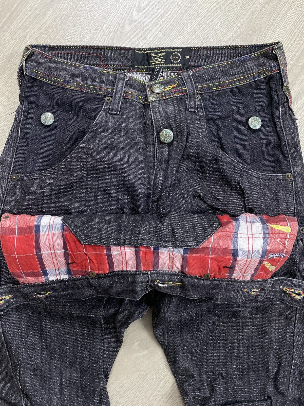 Number (N)ine 🇯🇵2000s Breathmint Double Waist Punk Multipocket Y2K Jeans Size US 29 - 7 Thumbnail