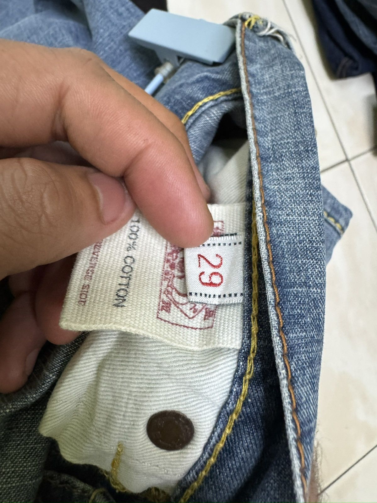 Evisu Evisu GENES Flare Jeans Red Stitches Logo Denim Y2K Archive Size 28" / US 6 / IT 42 - 12 Thumbnail