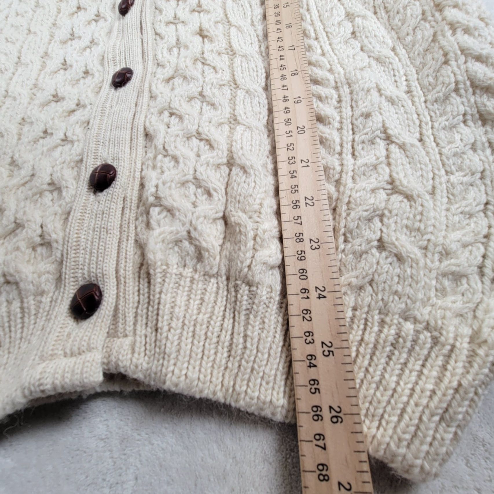 Highland 2000 VINTAGE Highland Cardigan Women Adult Regular Size M OffWhite Wool Cable Knit Scotland Size M / US 6-8 / IT 42-44 - 7 Thumbnail