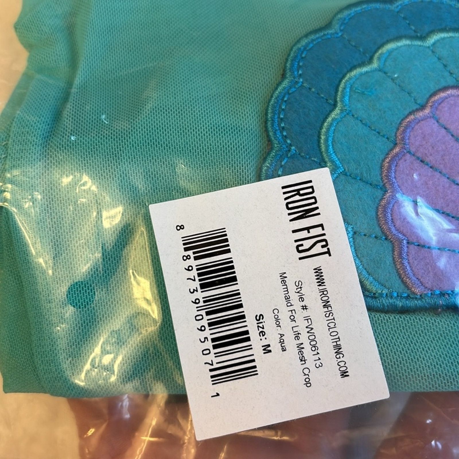 Iron Fist NEW! IRON FIST MERMAID FOR LIFE M Mesh Crop Top Aqua Seashel Size M / US 6-8 / IT 42-44 - 7 Thumbnail