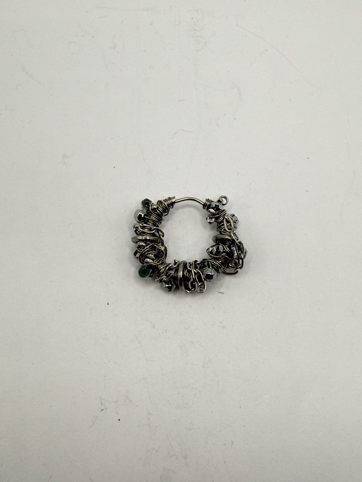 Seditionaries Handmade Mono Earring with Chain biker/goth chrome erd Size ONE SIZE - 3 Thumbnail