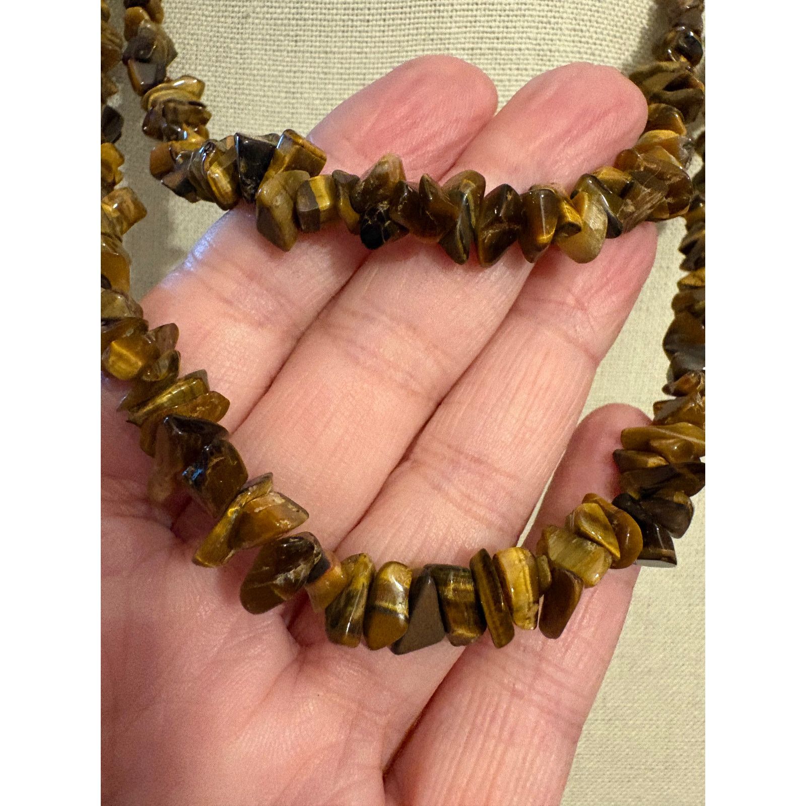Other Vintage Tiger Eye Stone Necklace 39" Single Strand Size ONE SIZE - 1 Thumbnail