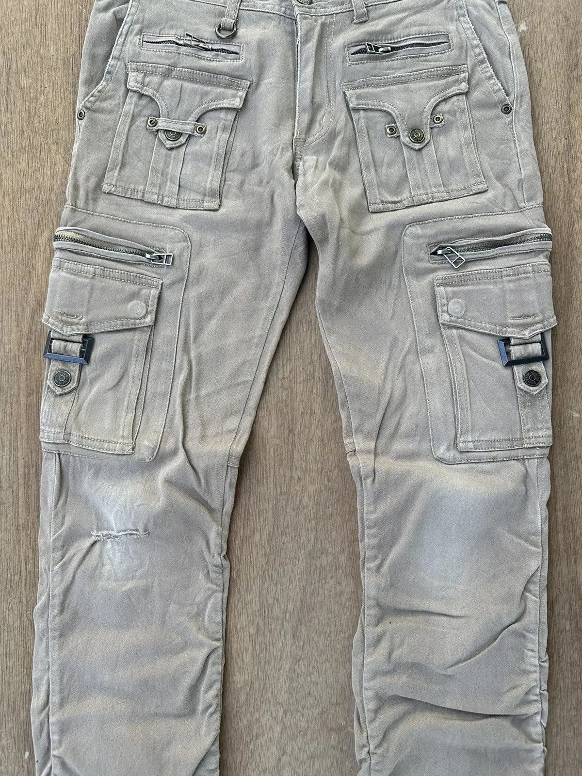 semanticdesign W29 L31🔥SEMATIC DESIGN MULTIPOCKET BONDAGE PUNK CARGO PANTS Size US 29 - 3 Thumbnail