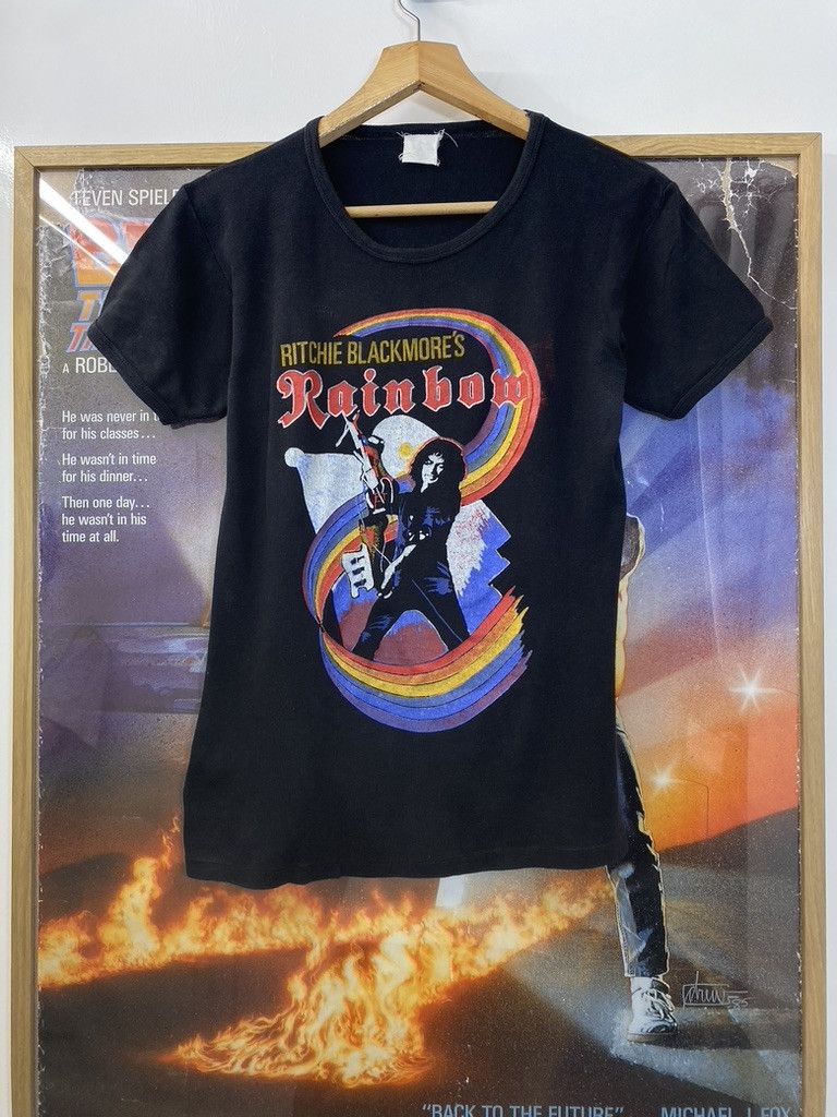Band Tees × Rainbow × Vintage 1981 Rainbow Difficult To Cure World Tour Concert Band Tee Size US M / EU 48-50 / 2 - 1 Thumbnail