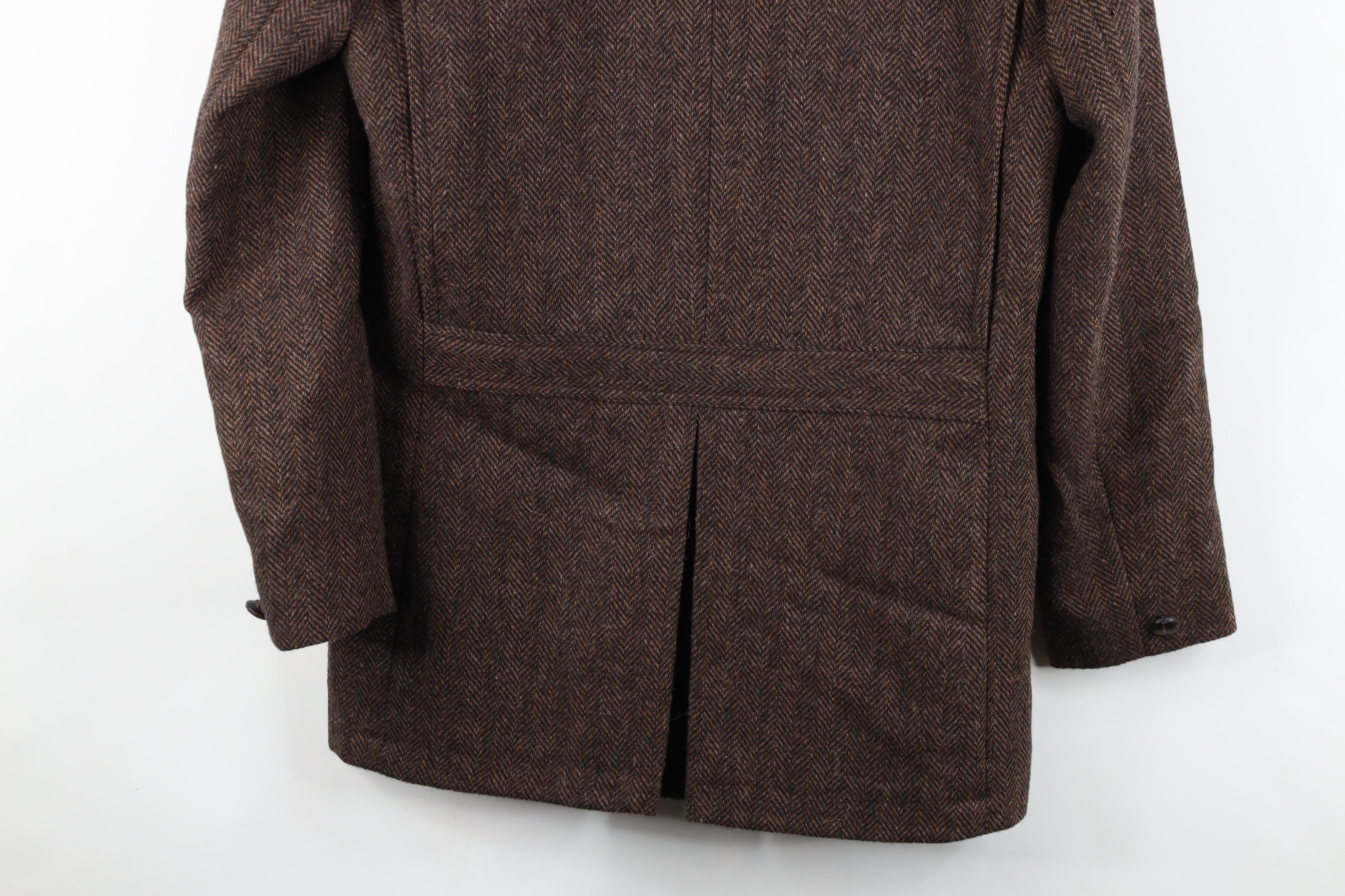 Vintage Vintage 90s Trim Wool Herringbone Blazer Jacket Brown USA Size L / US 10 / IT 46 - 13 Thumbnail