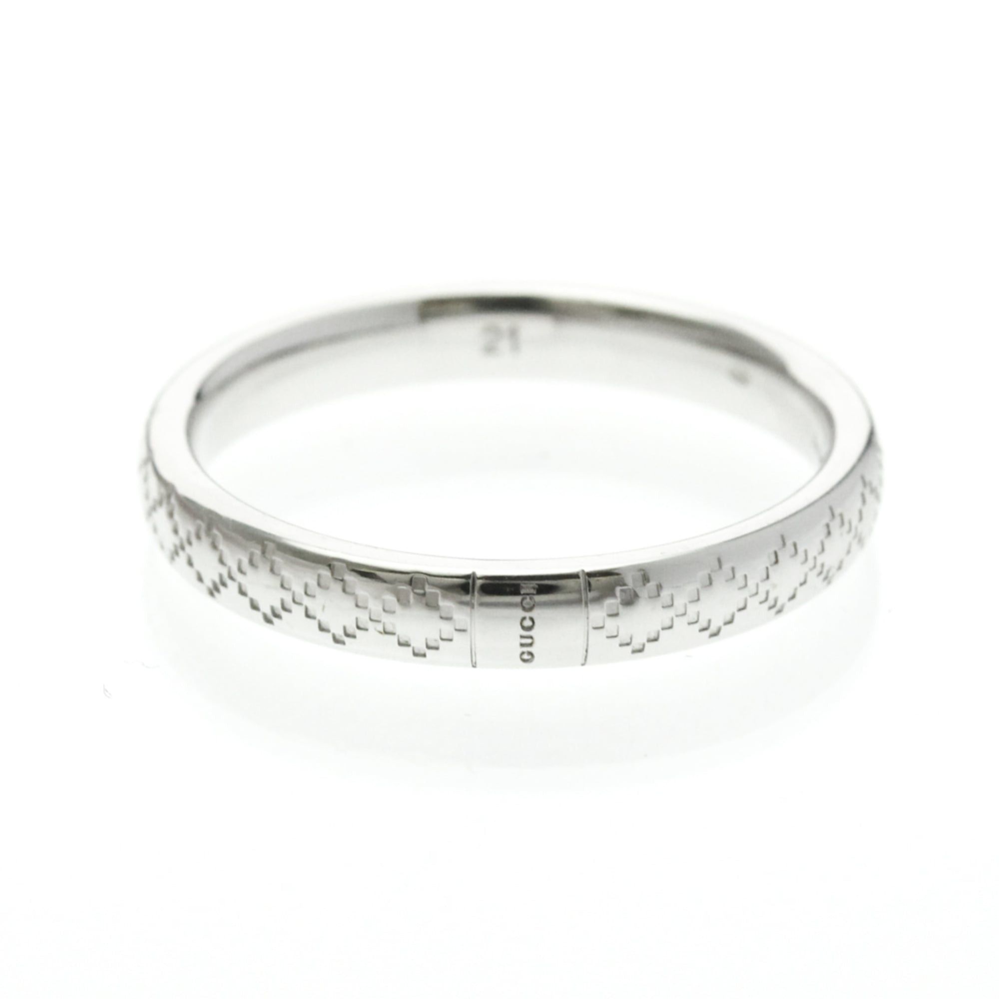 Gucci Gucci Diamantissima Ring White Gold (18K) Fashion No Stone Band Ring Silver Size ONE SIZE - 1 Thumbnail