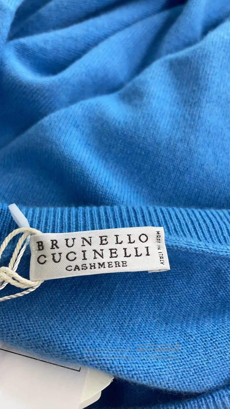 Brunello Cucinelli Brunello Cucinelli Blue Cashmere Knit Top Size M / US 6-8 / IT 42-44 - 3 Thumbnail