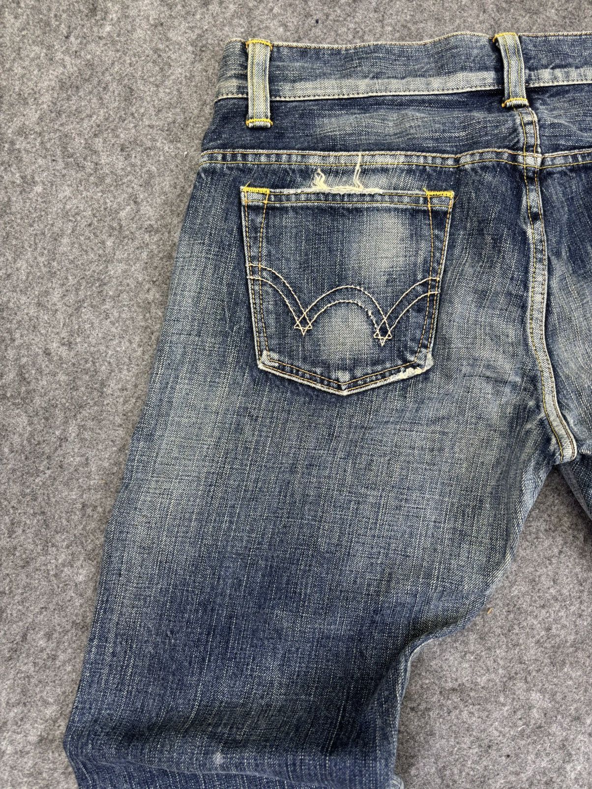 Edwin Flare💥90s Style Edwin Flare Distressed Denim F867 Size 32" / US 10 / IT 46 - 14 Thumbnail