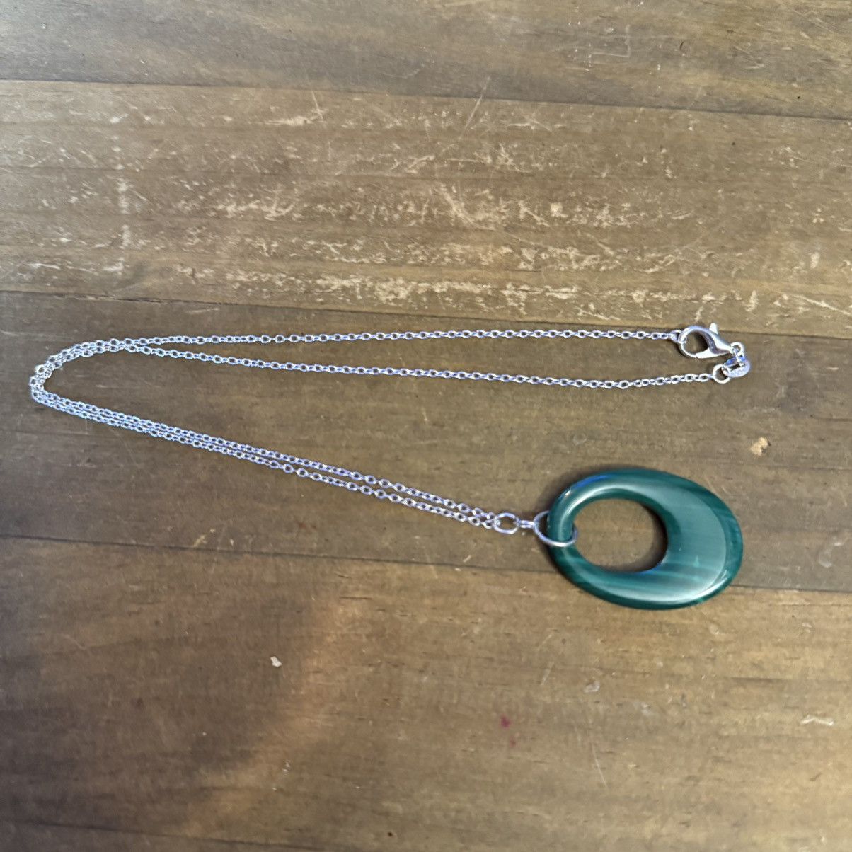 Other 925 silver oval malachite pendant necklace Size ONE SIZE - 2 Thumbnail