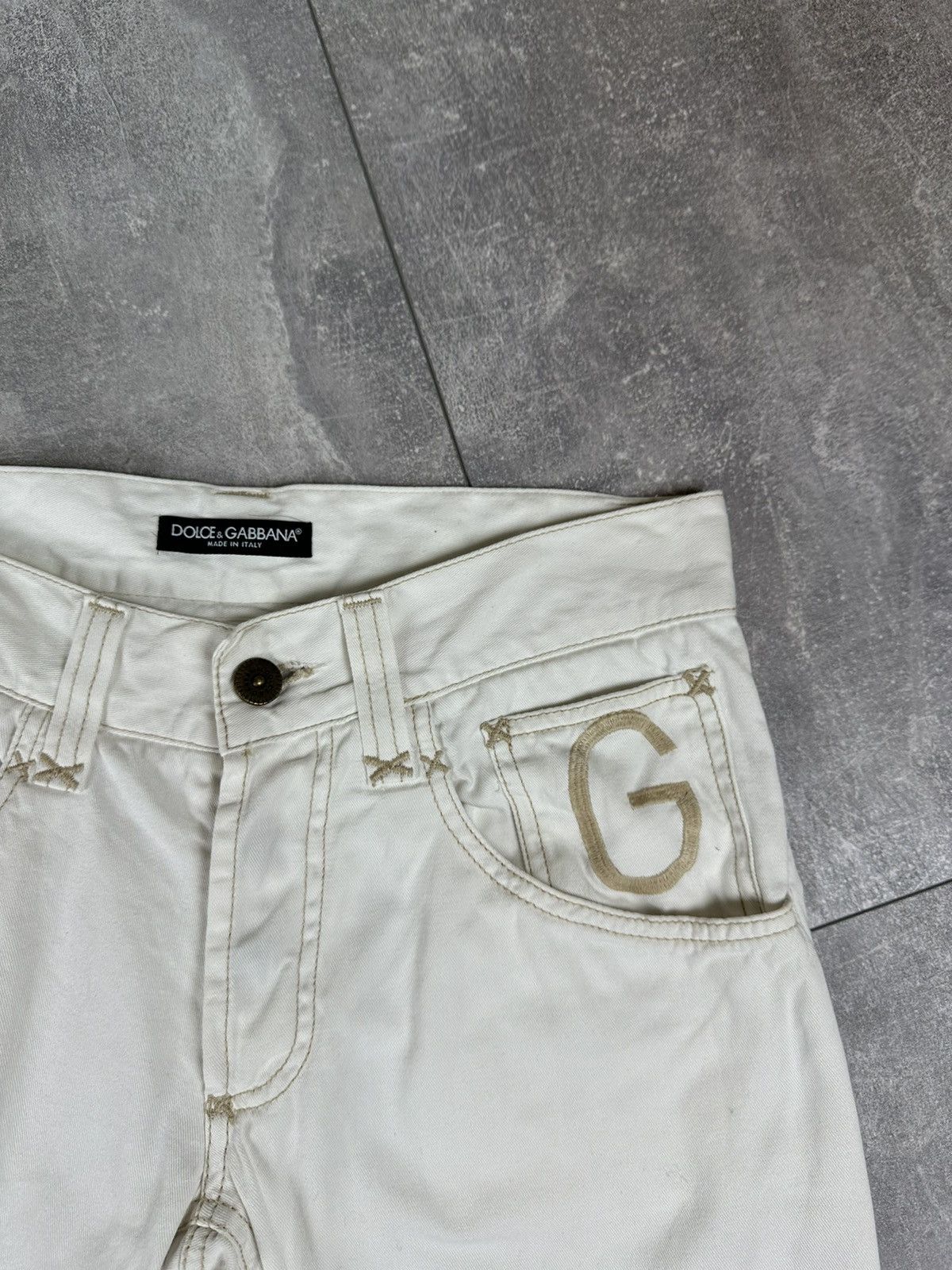 Dolce & Gabbana Dolce & Gabbana Logo Women’s Luxury White Jeans Size 28" / US 6 / IT 42 - 6 Thumbnail