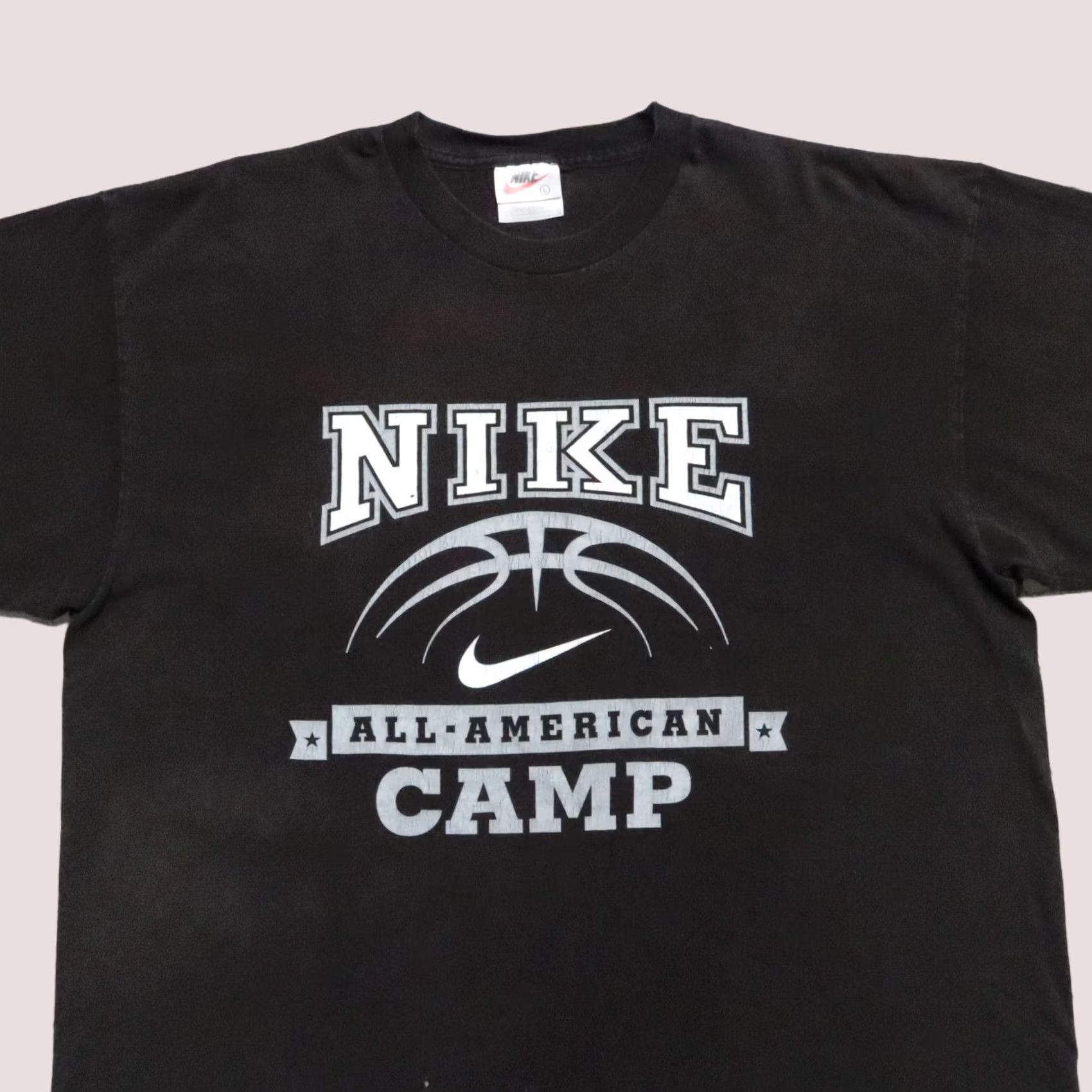 Nike VINTAGE Nike Basketball All-American Camp T shirt Tee Shirt Shirt Mens L Black 90s basketball camp tee Size US L / EU 52-54 / 3 - 1 Thumbnail
