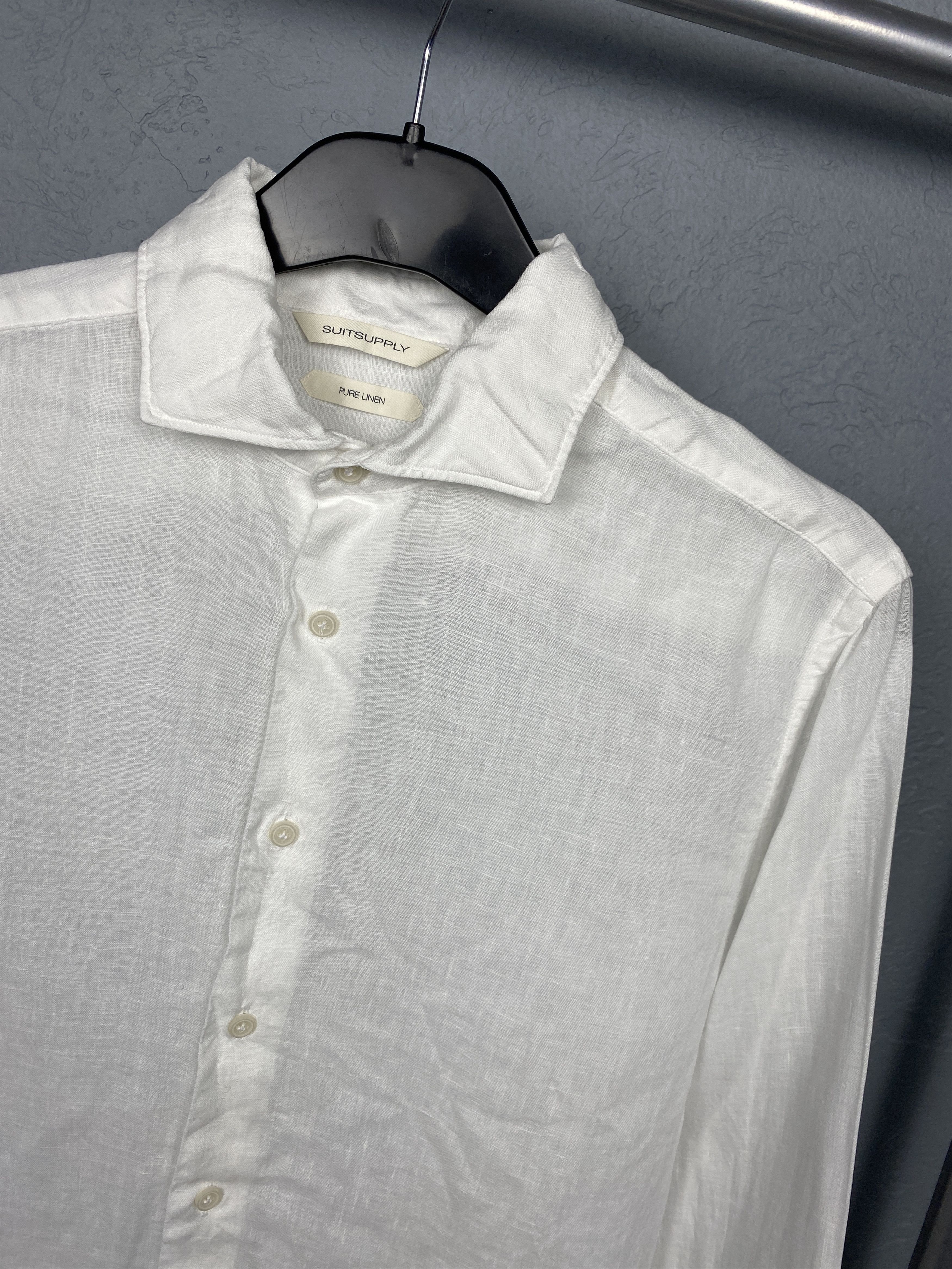 Suitsupply × Vintage Suitsupply Vintage Mens Linen Long Sleeve Shirt Slim Fit Size US L / EU 52-54 / 3 - 2 Thumbnail