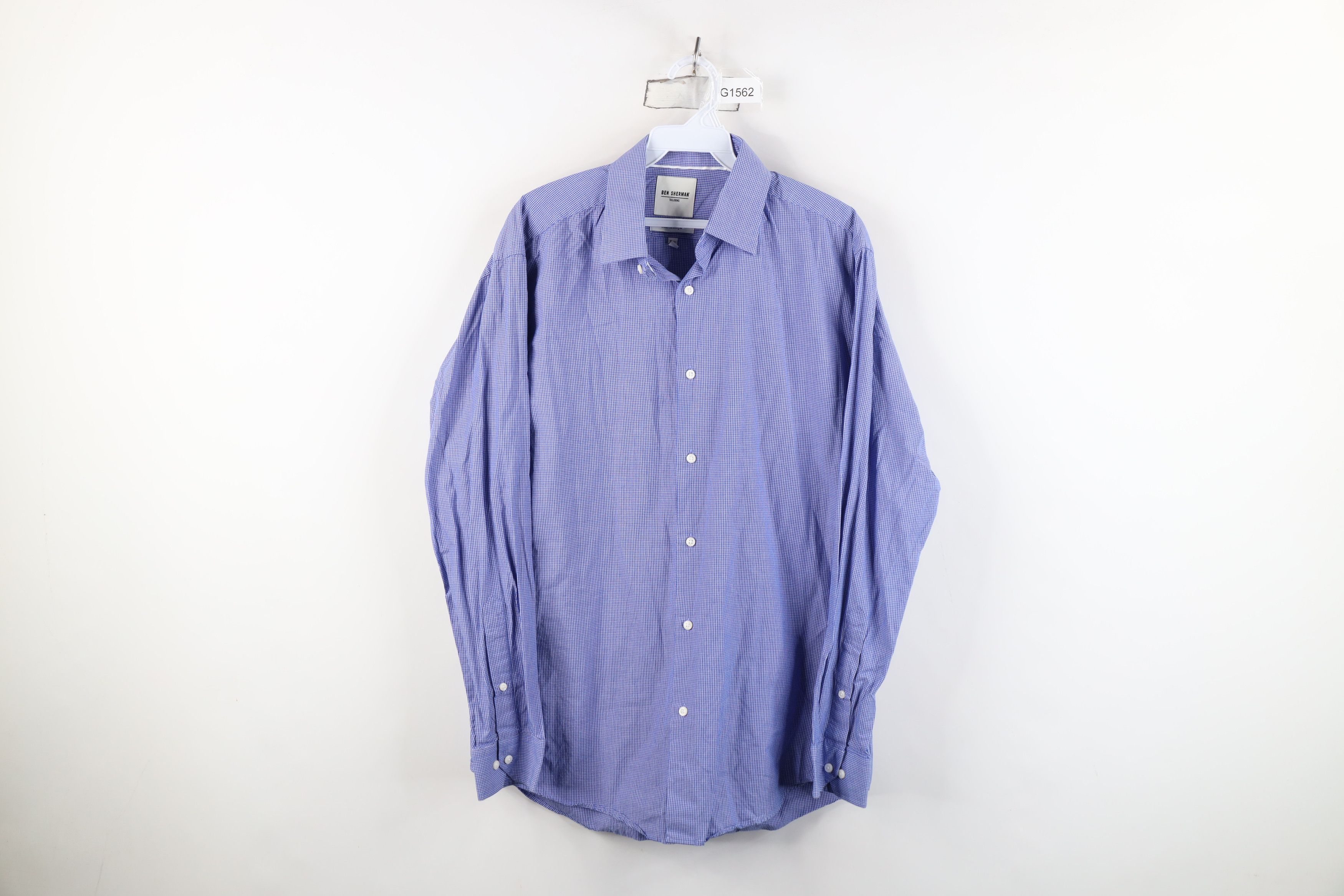 Ben Sherman Ben Sherman Tailored Slim Fit Button Shirt Blue Plaid Size US M / EU 48-50 / 2 - 1 Thumbnail