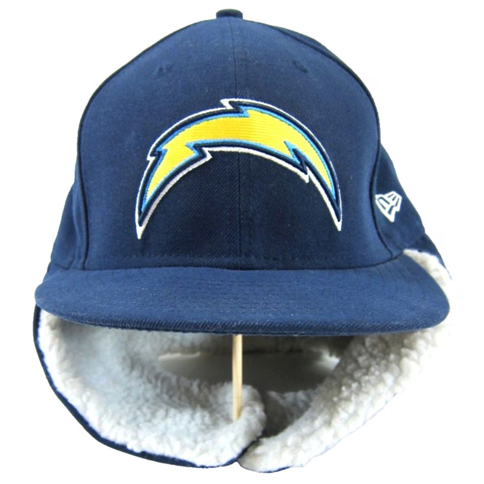 New Era NFL New Era San Diego Chargers Hat 7 1/2 Blue Faux Fur Ear Flap Brim 59Fifty Men Size ONE SIZE - 6 Thumbnail