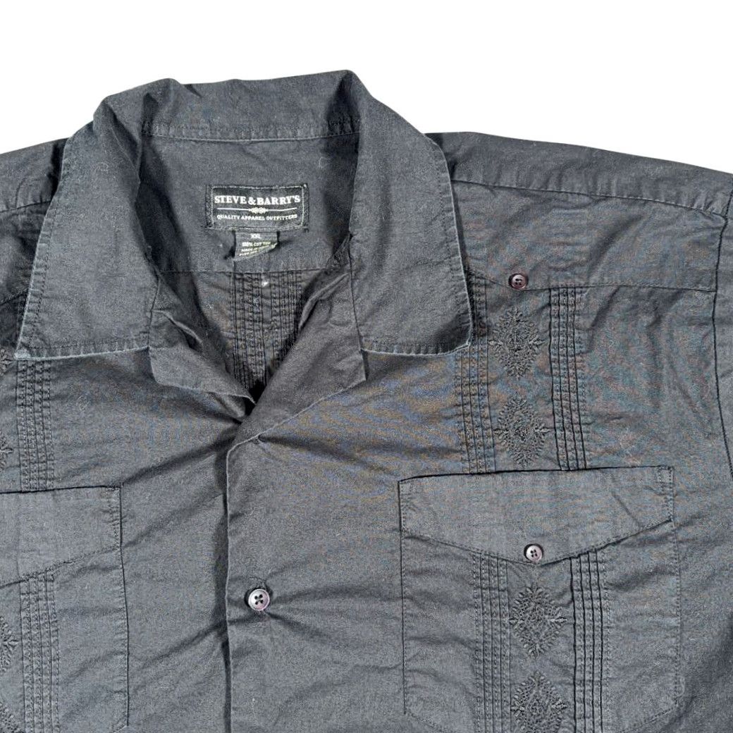 Vintage VINTAGE Steve Barrys Shirt Adult 2XL Black Guayabera Camp Resort Cuban Y2K Mens Shirt Size US XXL / EU 58 / 5 - 2 Thumbnail