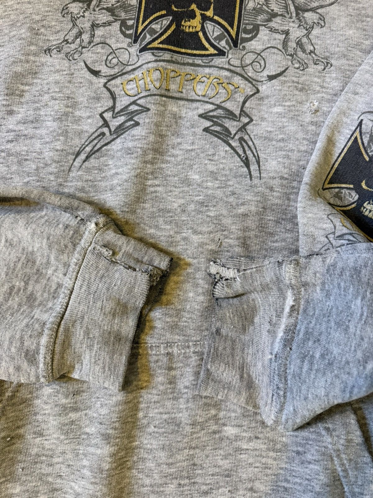 West Coast Choppers West Coast Choppers Skull Trashed Vintage Hoodie Size US XXL / EU 58 / 5 - 6 Thumbnail