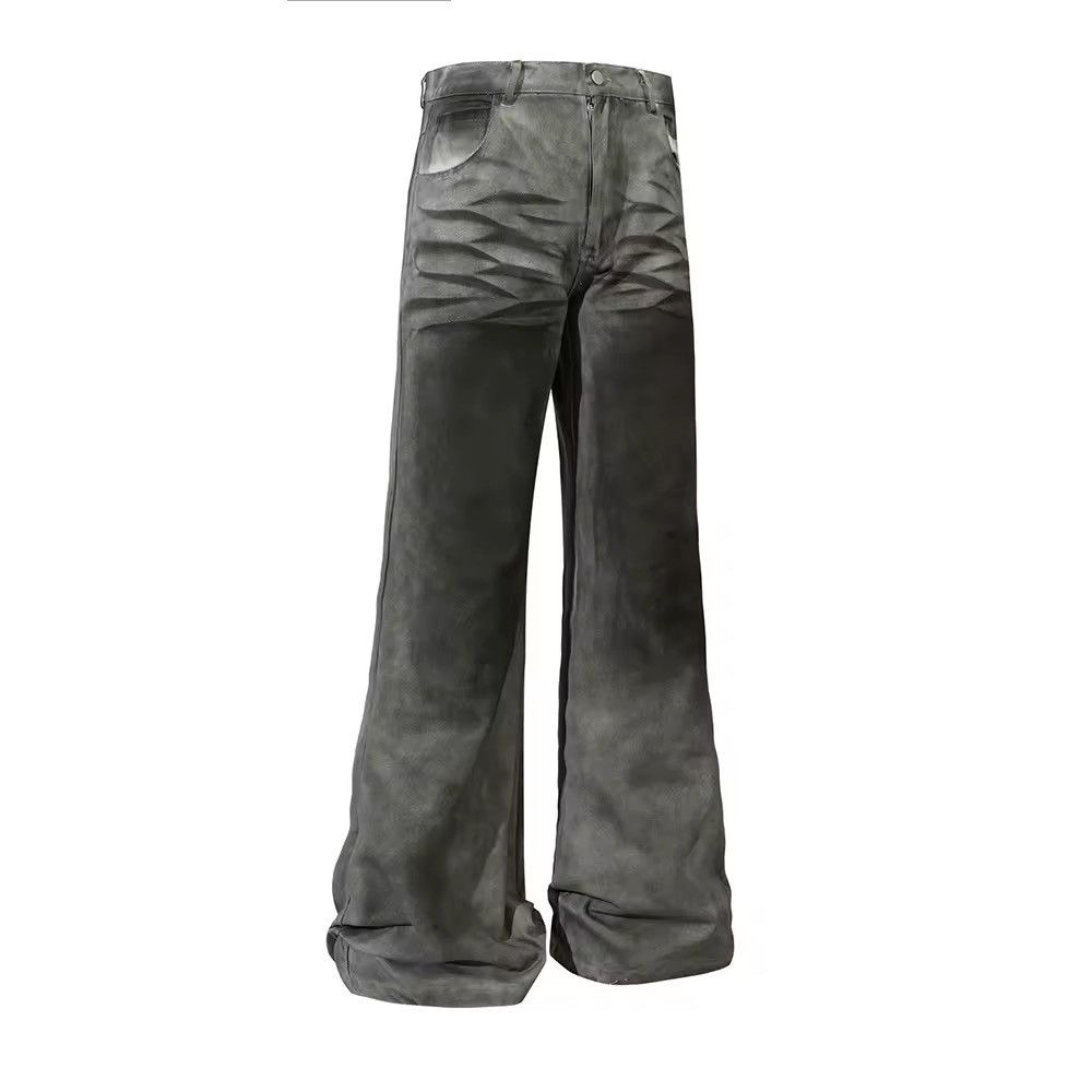 Designer × Vintage Washed Pleated High Street Straight Loose Jeans Pants Size US 30 / EU 46 - 1 Thumbnail