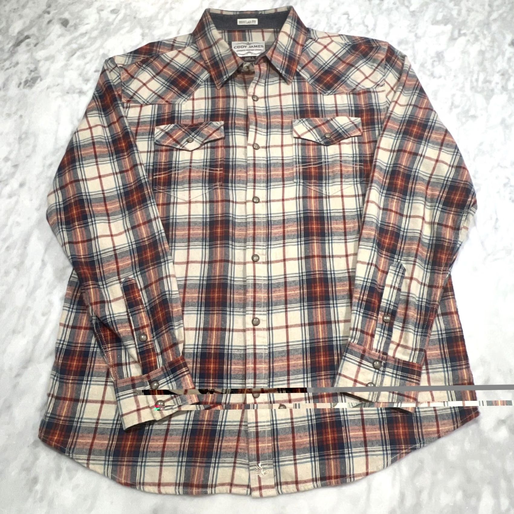 Cody James Cody James Pearl Snap Flannel Shirt Men Large Regular Fit Plaid Pockets Western Cowboy Button-Up Shirt Size US L / EU 52-54 / 3 - 3 Thumbnail