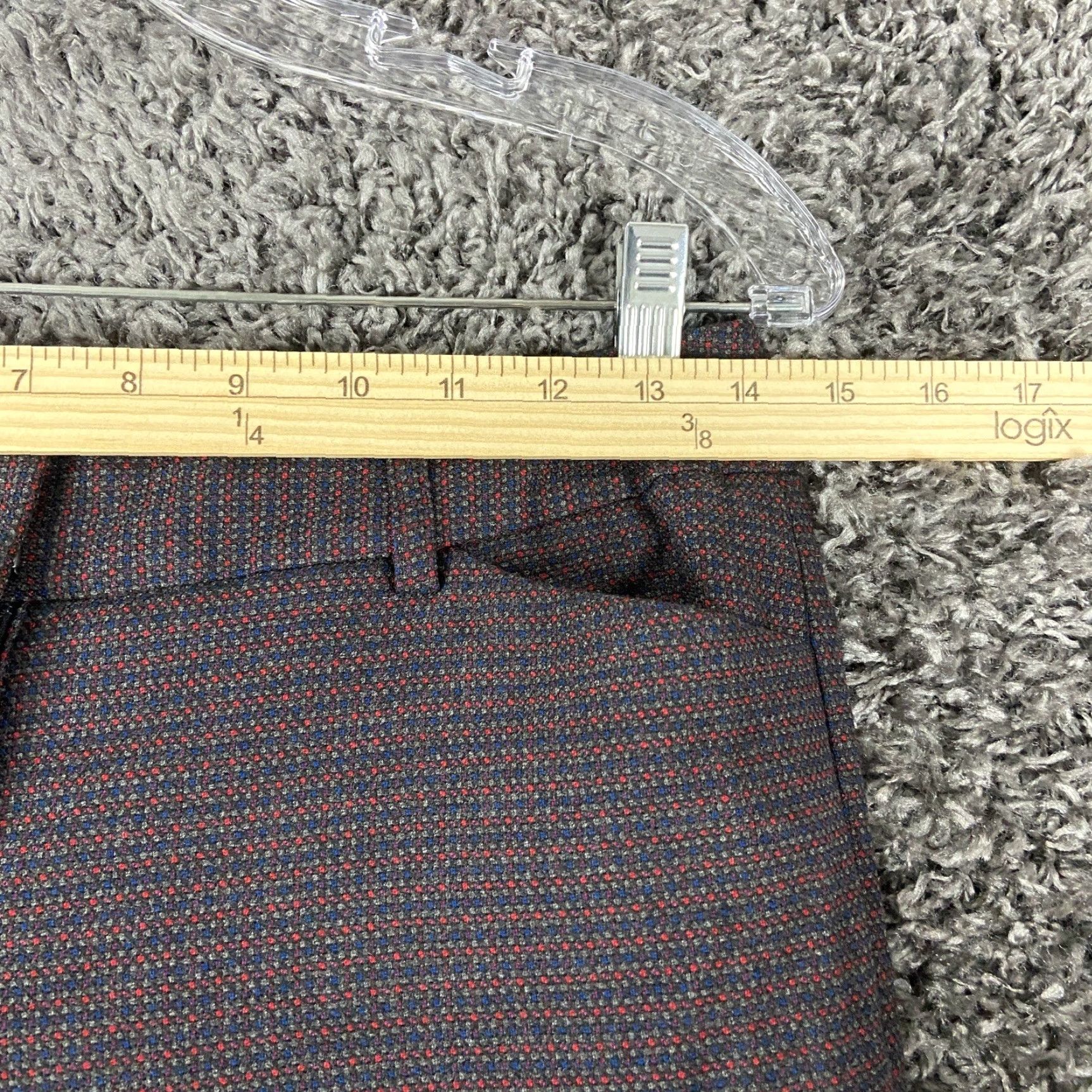 Express EXPRESS Editor Blue Red Tweed Dress Pants Ankle Women’s 2 R Size 26" / US 2 / IT 38 - 7 Thumbnail