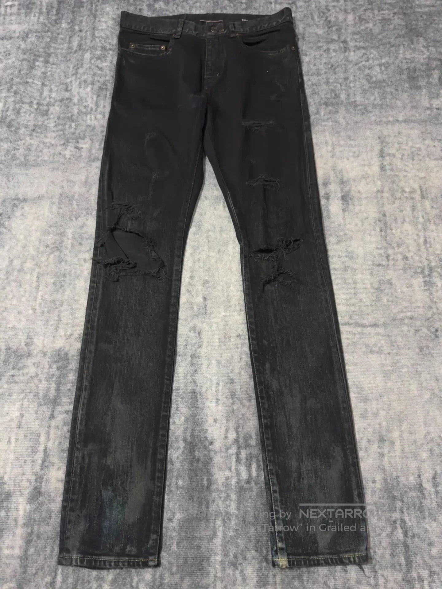 Saint Laurent Paris Black Distressed Denim Jeans. Size US 32 / EU 48 - 1 Thumbnail