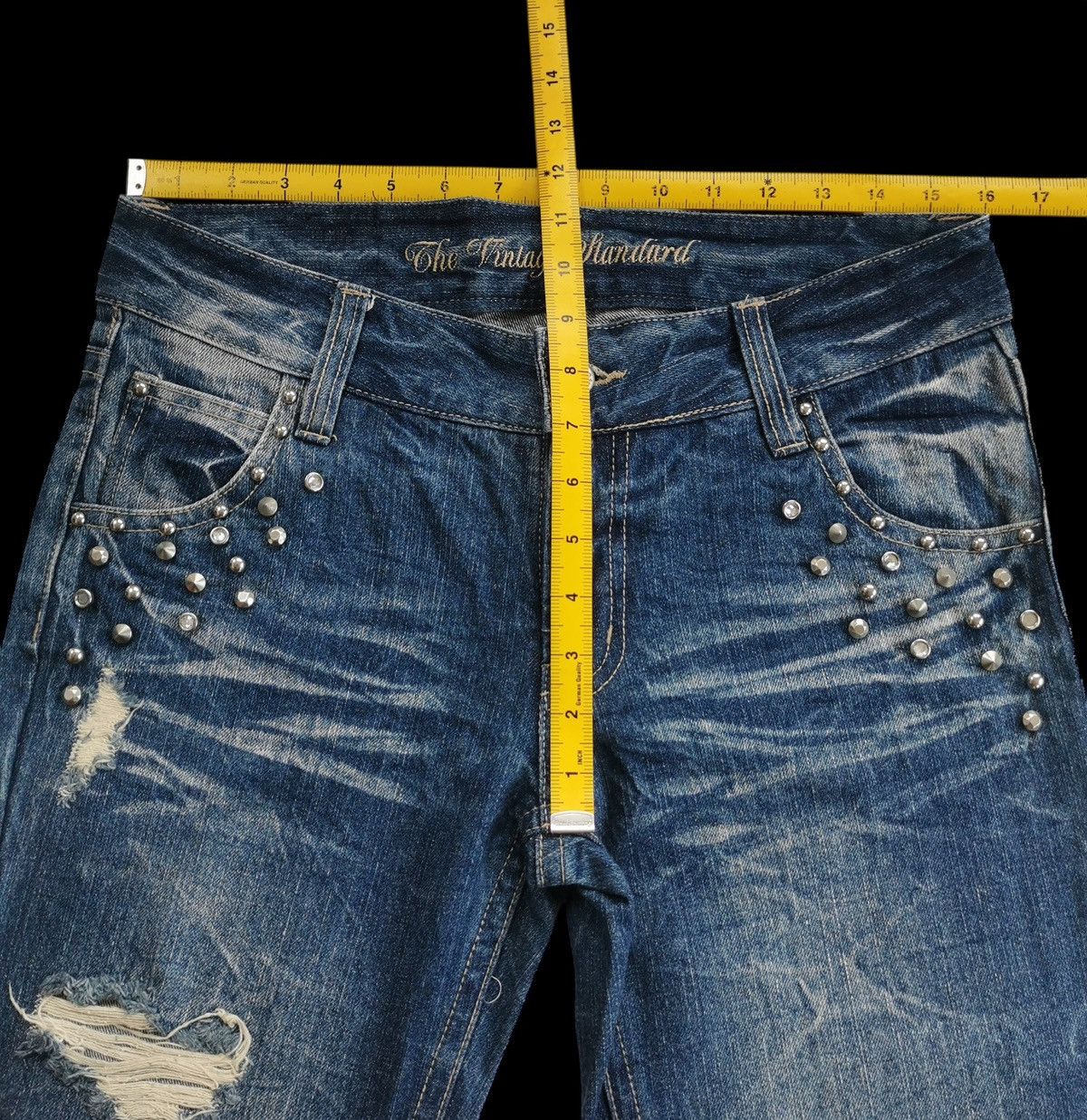 Japanese Brand The Vintage Standard Studded Original Jeans Distressed Denim Size US 32 / EU 48 - 10 Thumbnail