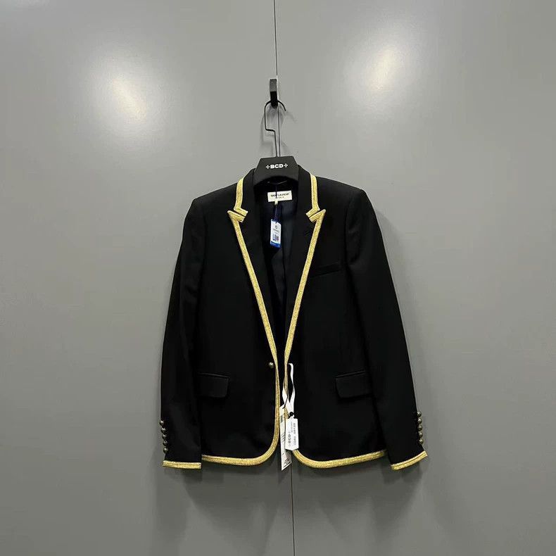 Other Saint Laurent Gold Embroidered Court Blazer- Size US M / EU 48-50 / 2 - 1 Thumbnail