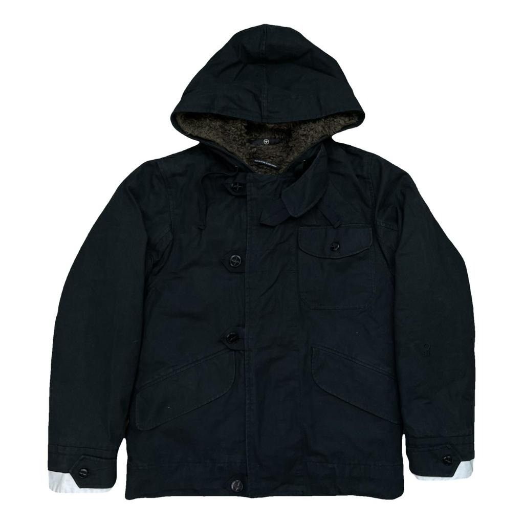 image of Stone Island Winter Jacket With Logo Size: S in Black, Men's (Size Small)