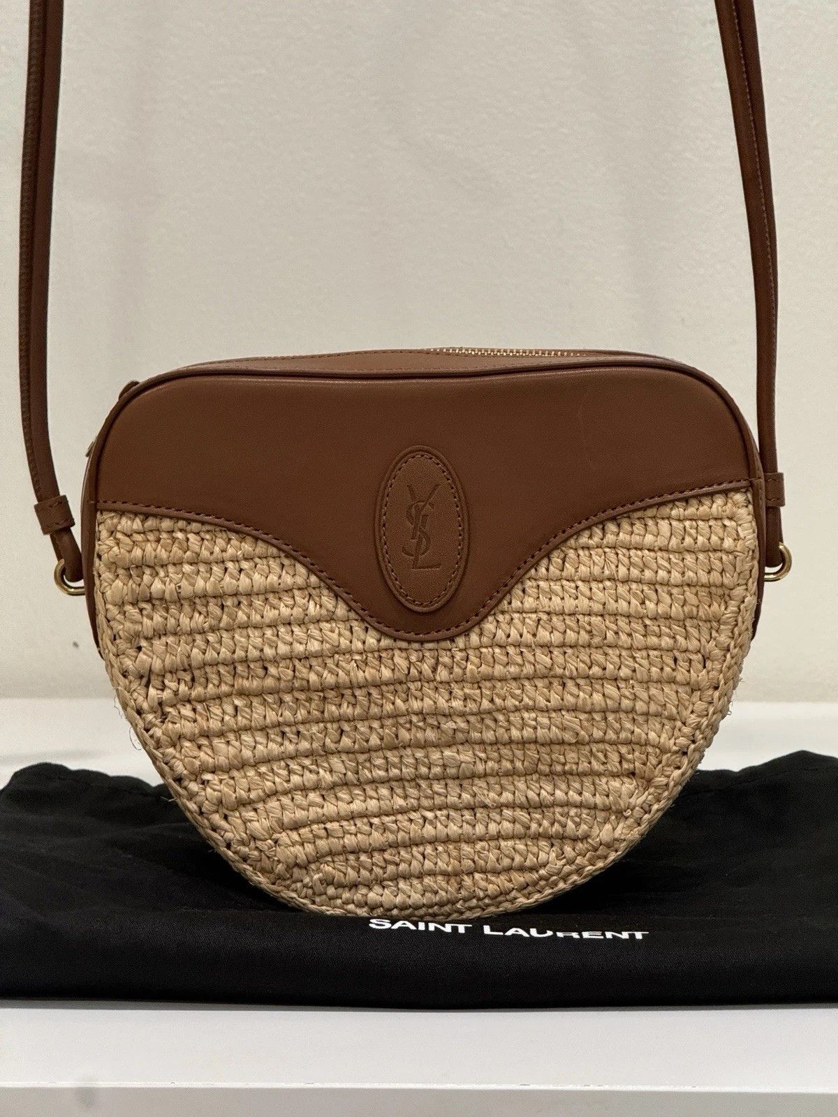 Yves Saint Laurent Saint Laurent Raffia Le Coeur Shoulder Bag Size ONE SIZE - 8 Thumbnail