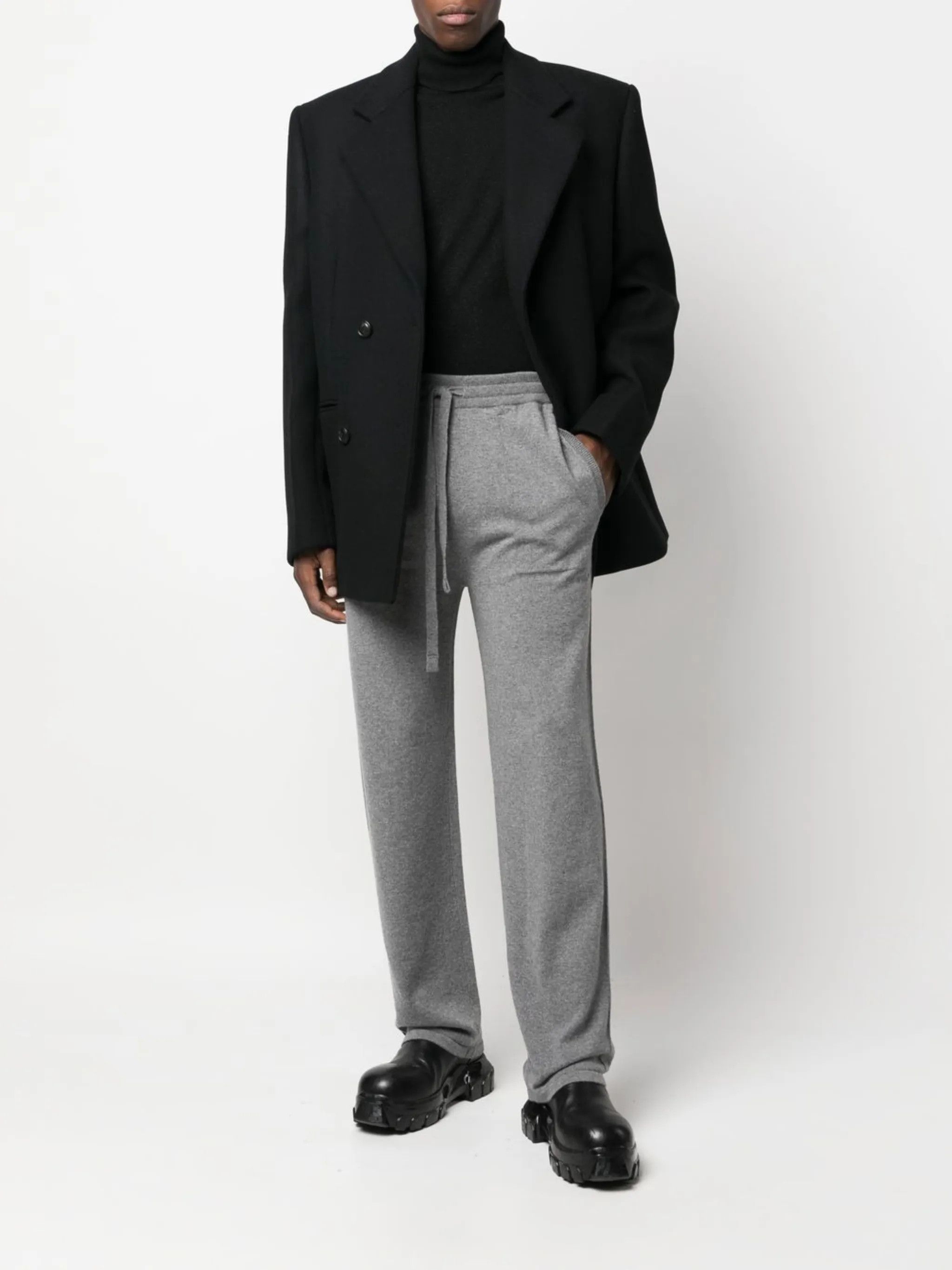 Off-White o1gr1nt0125 For All Knit Cashmere Pant in Medium Grey Size US 36 / EU 52 - 2 Thumbnail