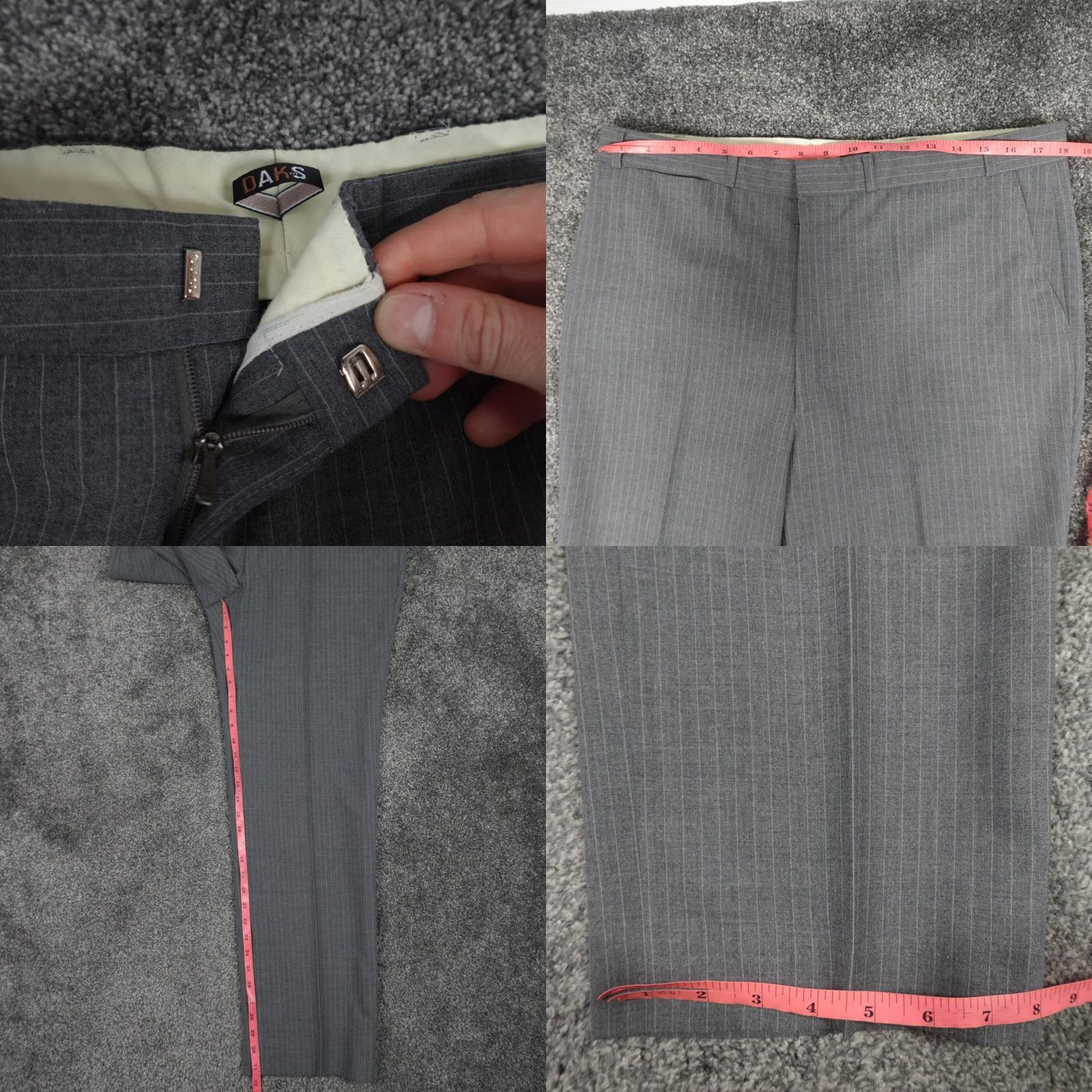 DAKS Daks Mens Suit 2Pc Grey Wool Blend Blazer Trousers 44R 38 38x32 Formal Size US 44 / EU 60 - 10 Thumbnail