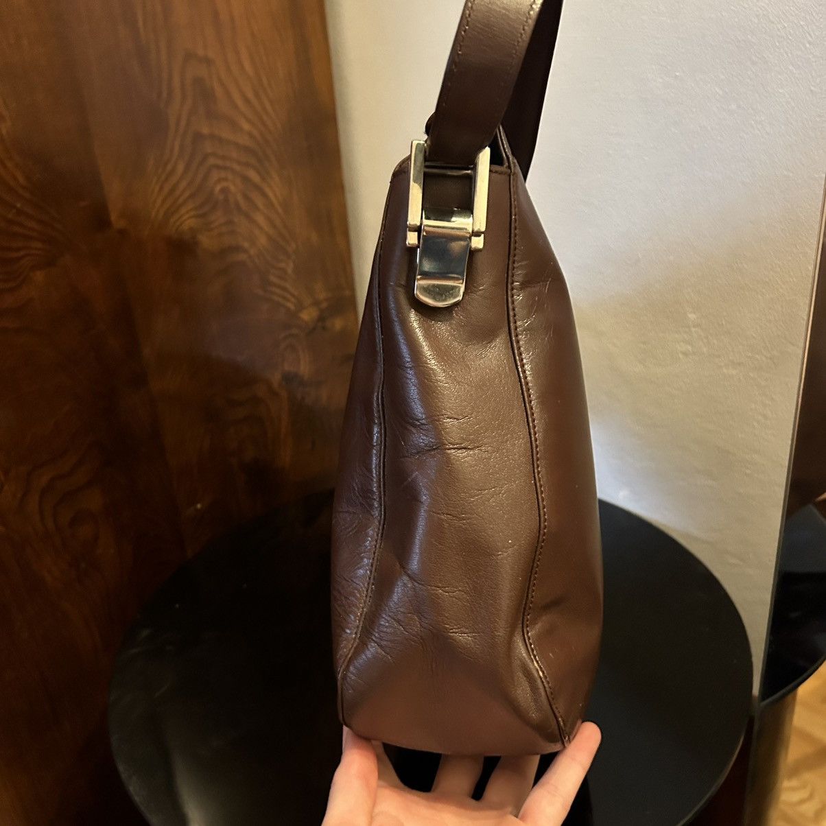 Moschino 90s Moschino leather brown messenger bag Size ONE SIZE - 3 Thumbnail