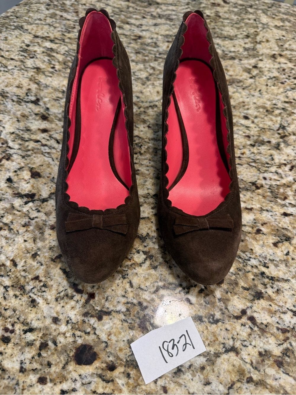 Boden Boden brown suede leather scallop trim heels rockabilly 39 Size US 7.5 / IT 37.5 - 12 Thumbnail