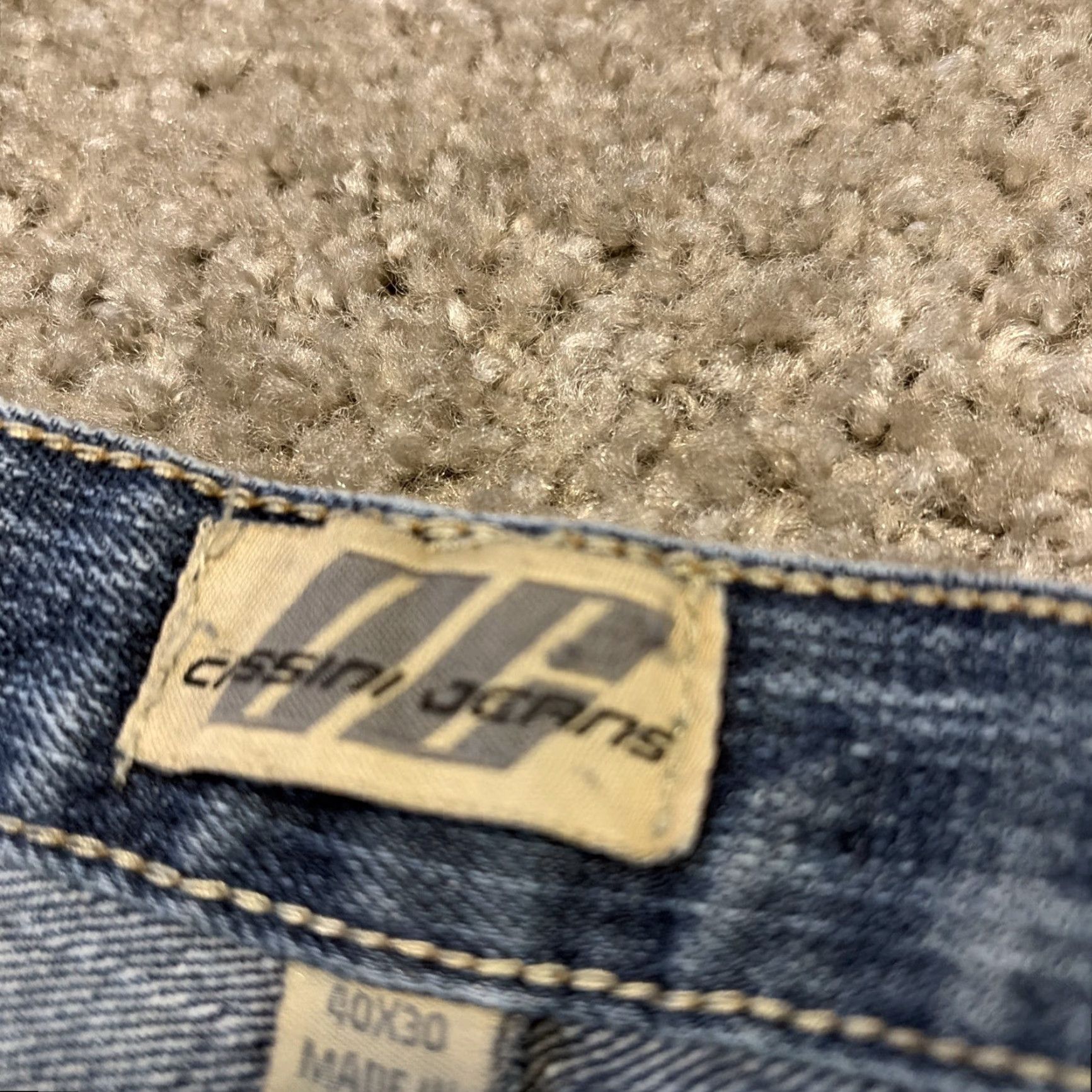 Oleg Cassini VINTAGE Oleg Cassini Jeans Denim Blue Baggy Loose Fit 40x30 Light Wash Men, 40, Wide-Leg, Regular, Blue, Jeans, Oleg Cassini, Mens Size US 40 / EU 56 - 4 Thumbnail