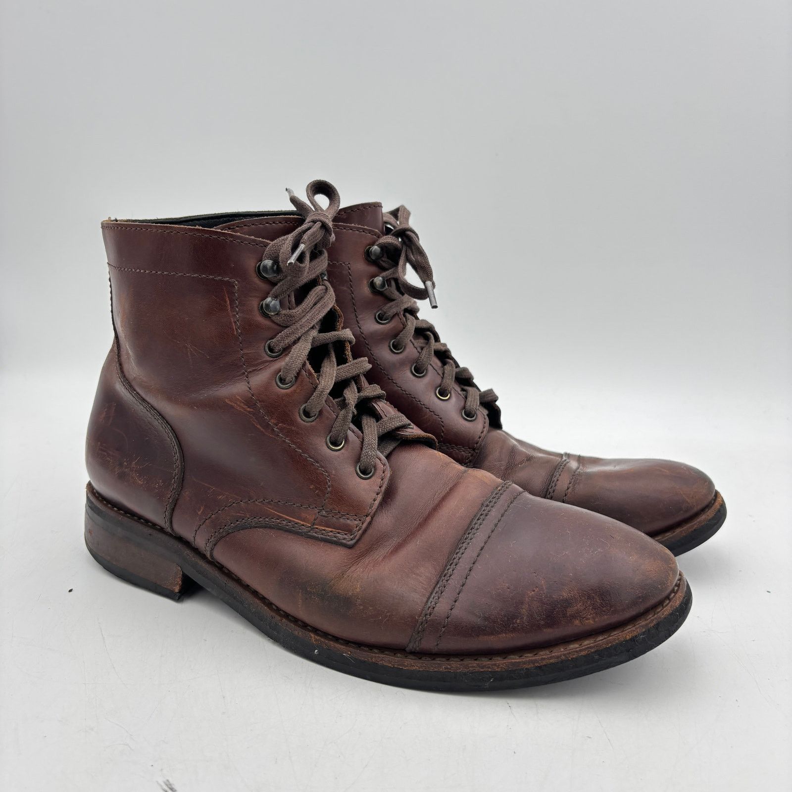 Thursday Everyday Captain Boots Men\'s US Sz 11 Brown Leather Cap Toe Ankle Boots Thursday Everyday Boots Captain Mens Size 9.5 Brown Leather  main image 2