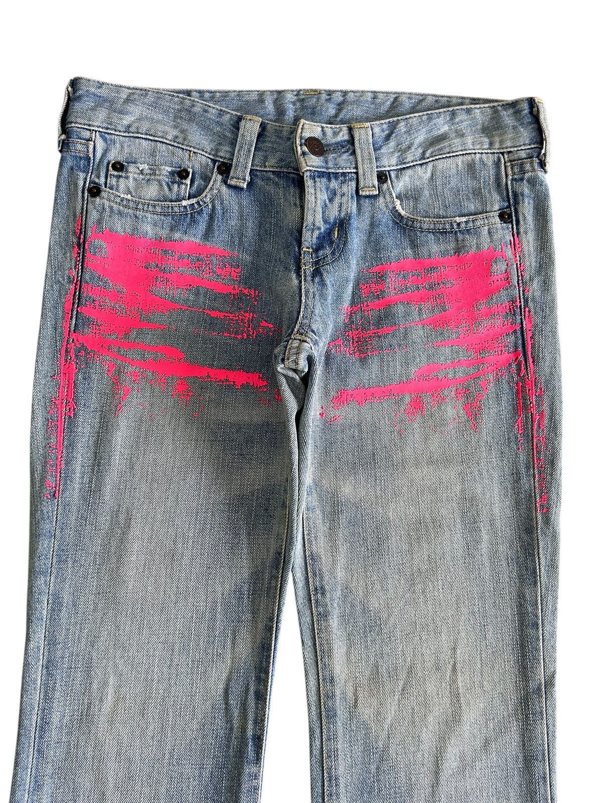 Japanese Brand × MOUSSY Vintage y2k Japanese Moussy Painted Flare Jeans Size US 31 - 3 Thumbnail
