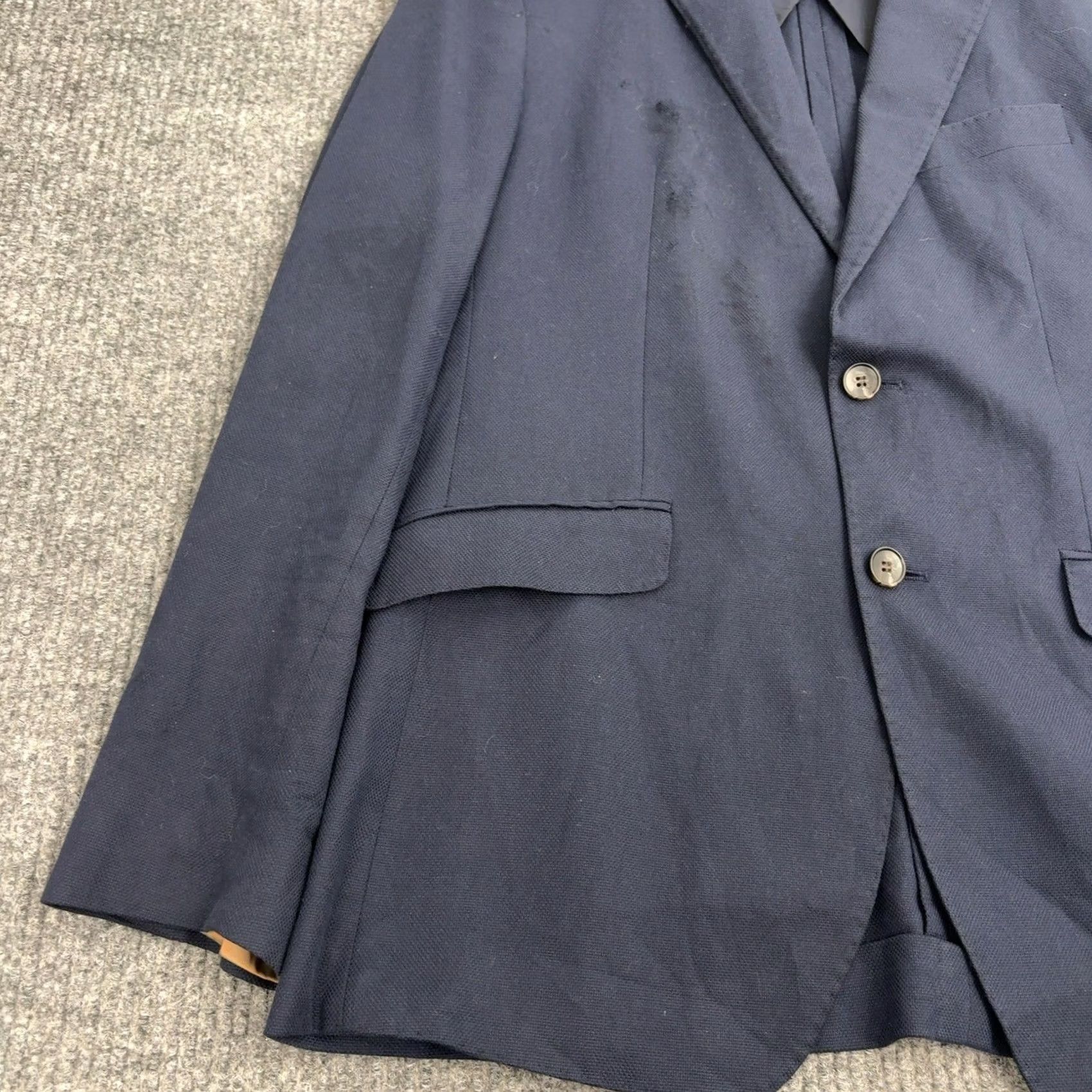 Charles Tyrwhitt Charles Tyrwhitt Blazer Mens 40R Navy Blue Cotton Elastane Slim Fit Professional Size 40R - 2 Thumbnail