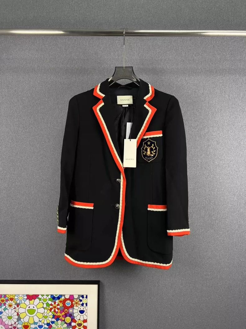 Gucci Gucci Size 38 Embroidered LOGO suit jacket 2501-Nextarrow Size US XXS / EU 40 - 1 Thumbnail
