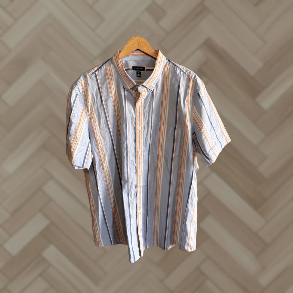 Club Room VINTAGE Club Room Mens Blue Striped Short Sleeve Button Up Shirt 2XL NWT Size US XXL / EU 58 / 5 - 1 Thumbnail