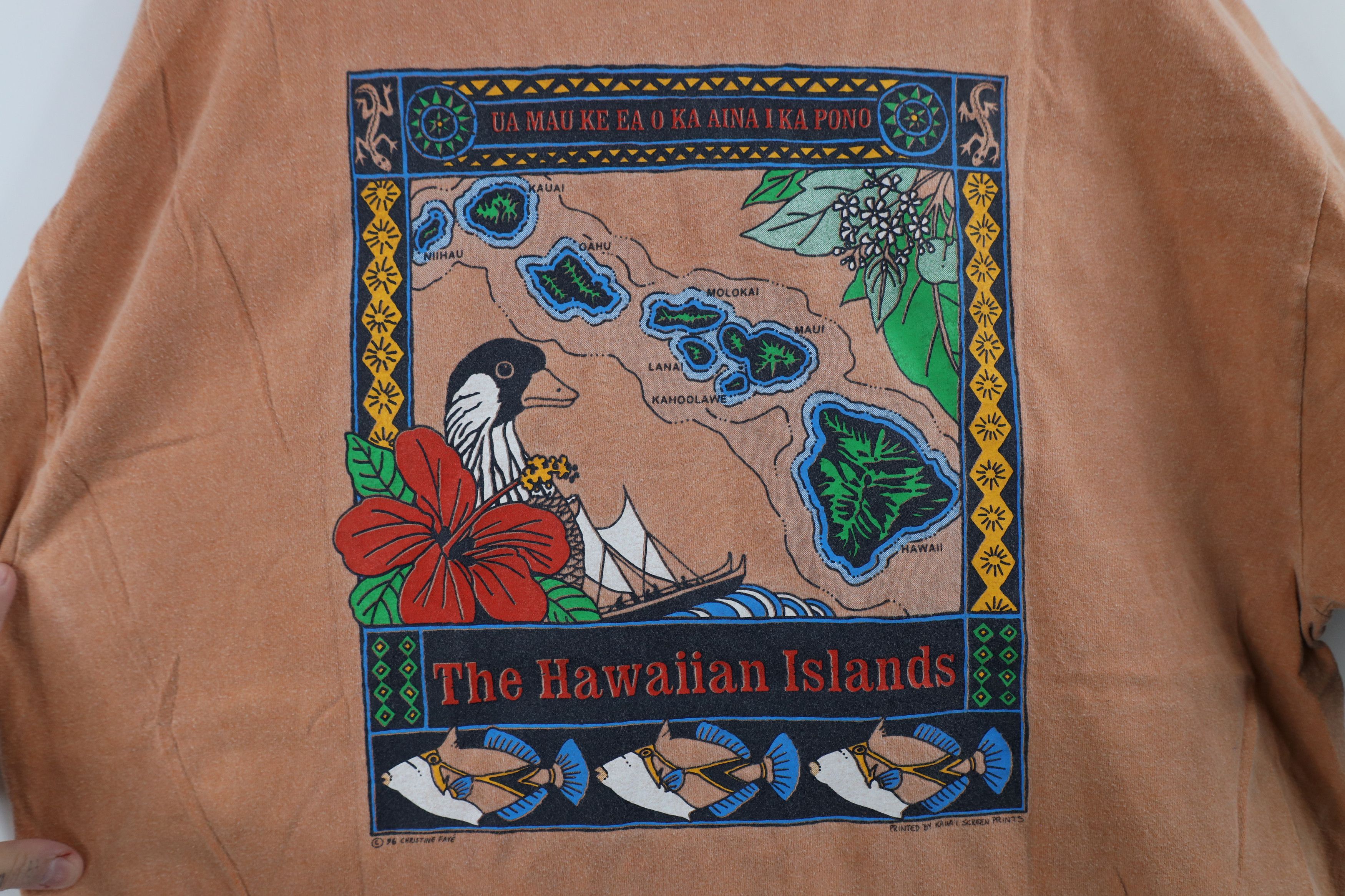 Vintage Vintage 90s Red Earth Clothing Hawaii Stonewash T-Shirt Size US XXL / EU 58 / 5 - 8 Thumbnail