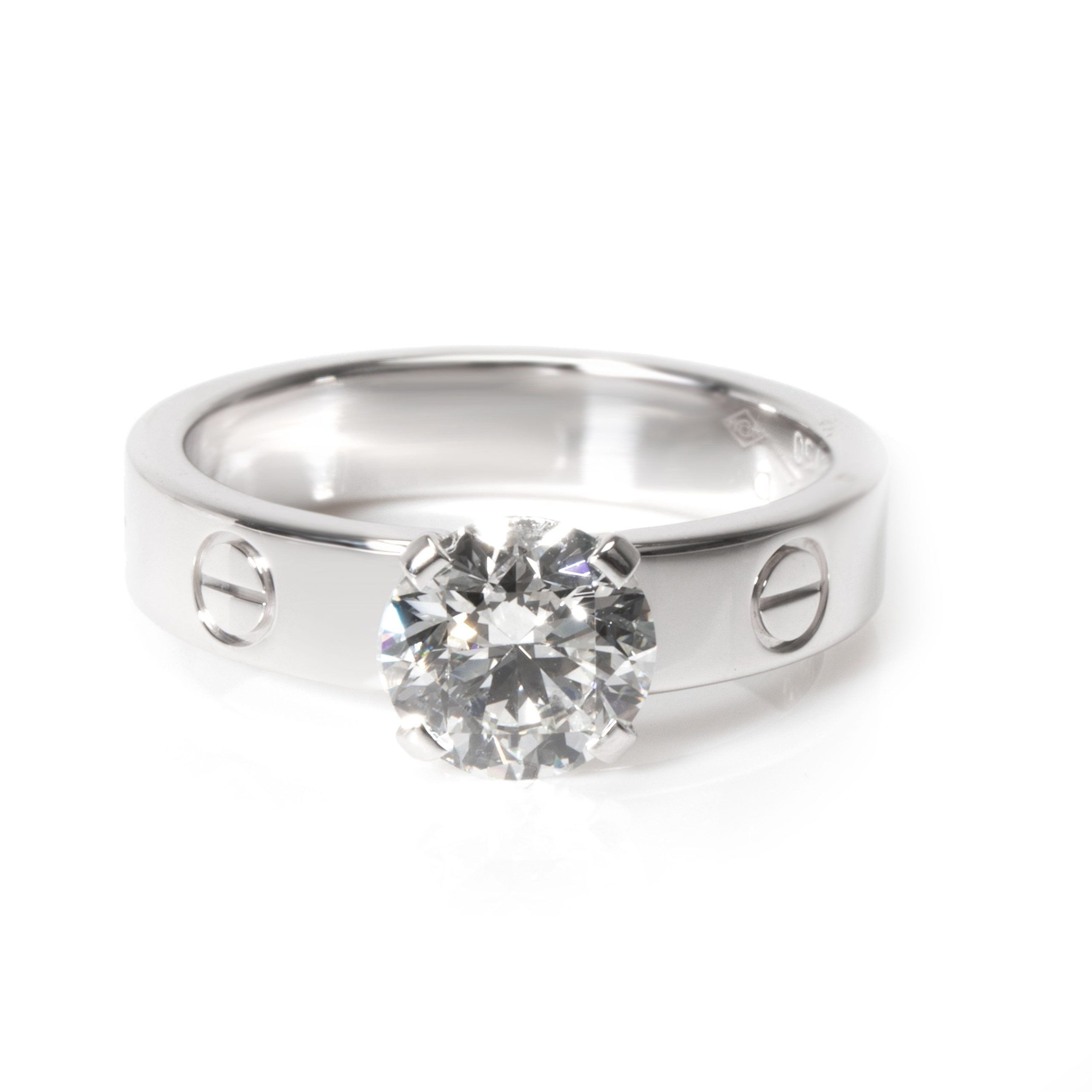 image of Cartier Love Diamond Engagement Ring In 18K White Gold 1.08 Ctw, Women's