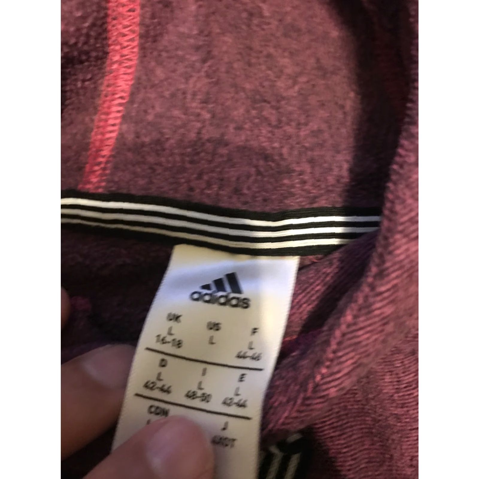 Adidas Adidas Women Sweater Hoodie Purple Logo Zip Pocket Dolman Sleeve Crew Neck Large L Size L / US 10 / IT 46 - 2 Thumbnail