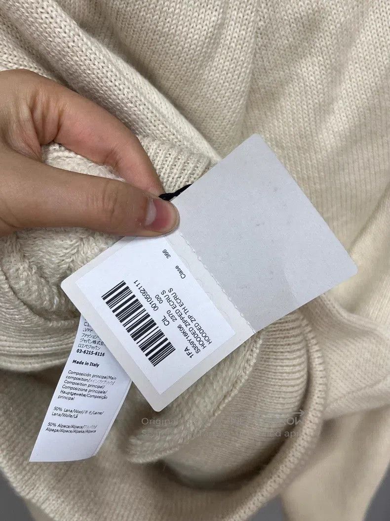 Loewe Loewe Ivory Zip Hooded Knit Sweater Size S / US 4 / IT 40 - 4 Thumbnail