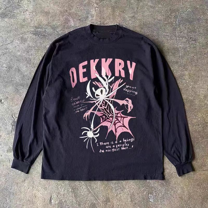 Japanese Brand Black retro spider web print long-sleeved t-shirt Size US M / EU 48-50 / 2 - 1 Thumbnail