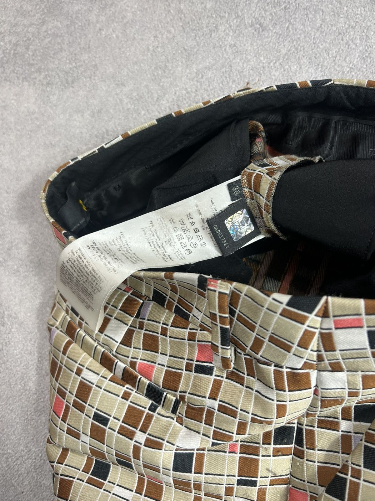 Fendi Fendi Women's Made In Italy Wool Silk Blend Geometric Print Size 42S - 7 Thumbnail