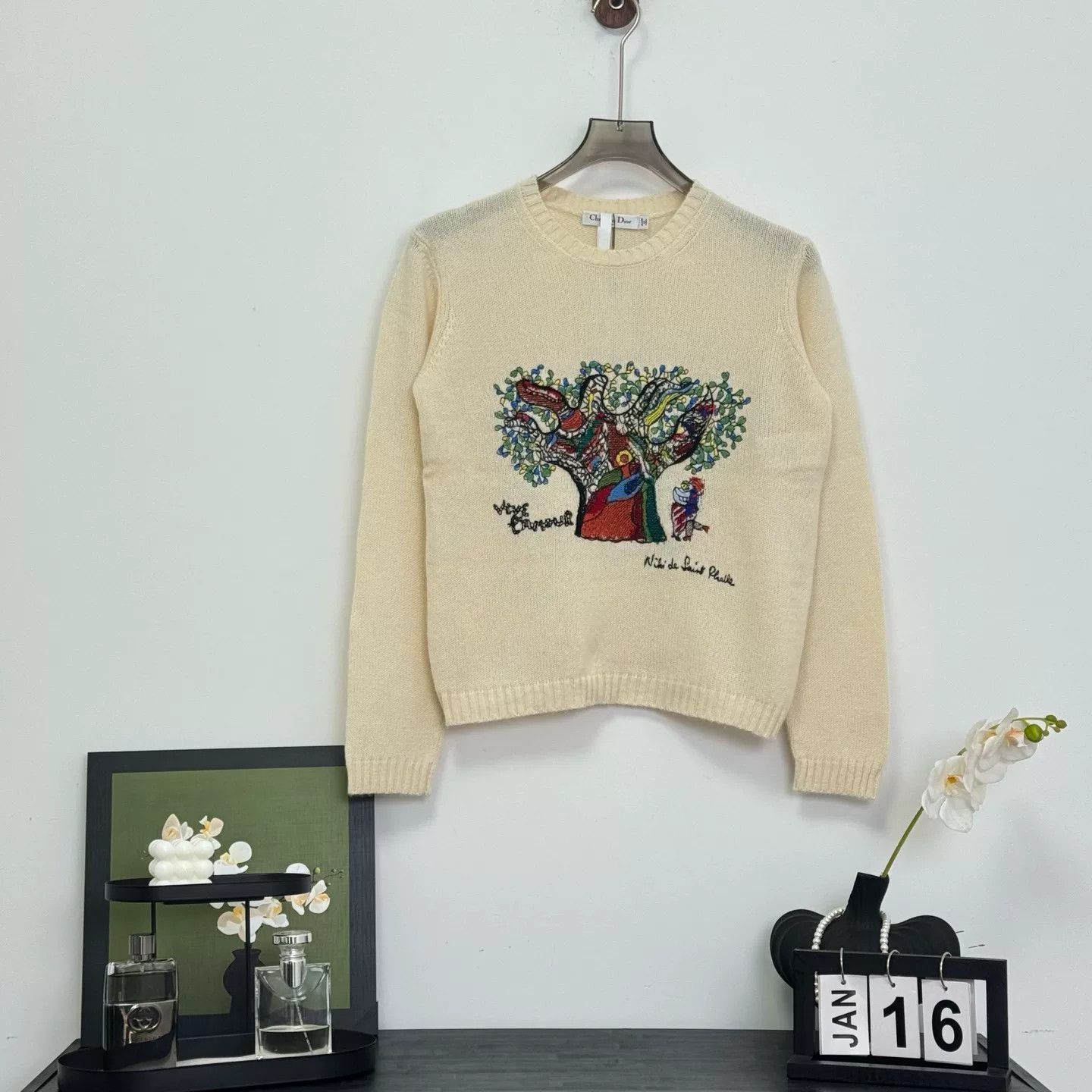 Dior Dior Embroidered Cashmere Sweater Size 38 Size S / US 4 / IT 40 - 1 Thumbnail