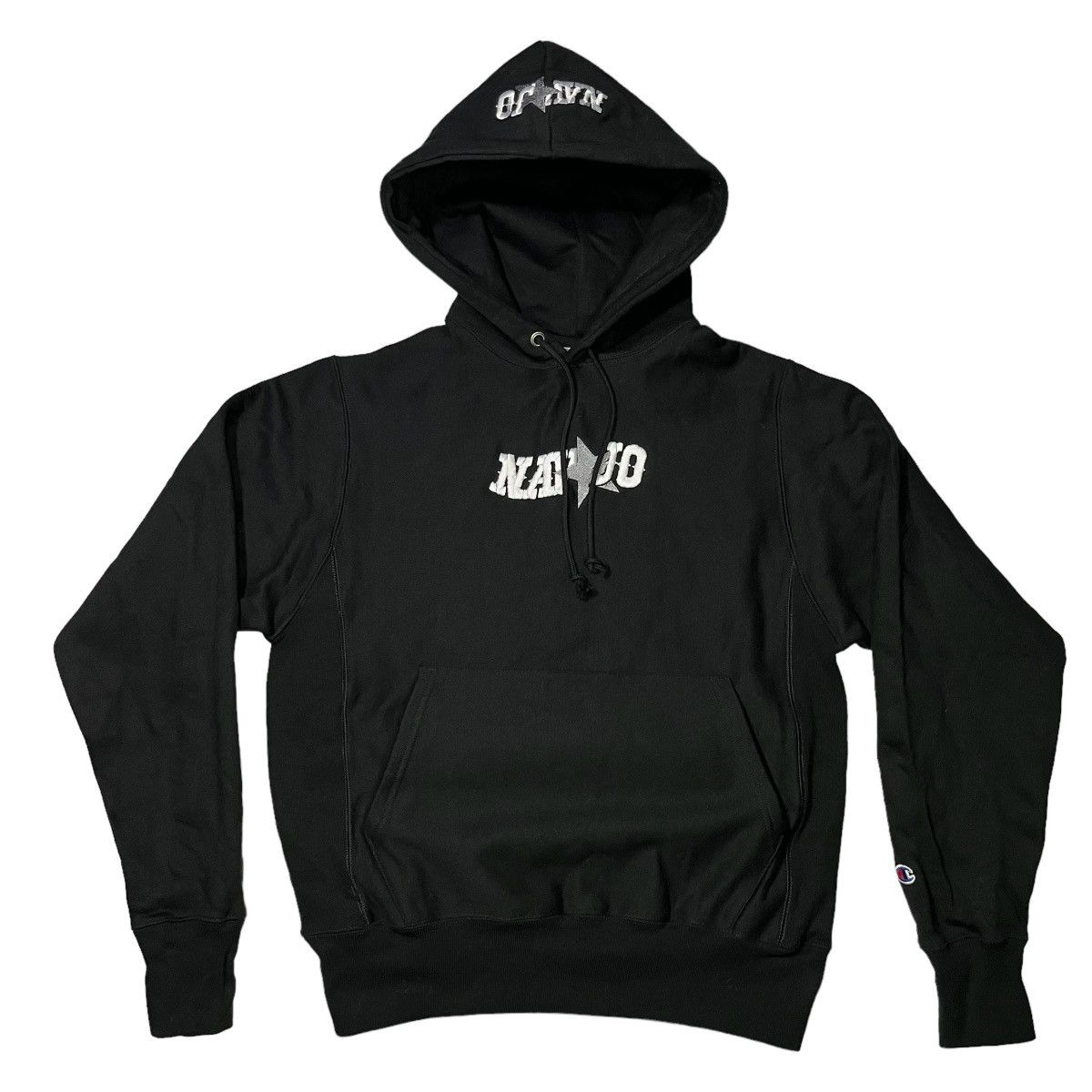 BLACK NAV💫JO (GREY STAR) CHAMPION HOODIE