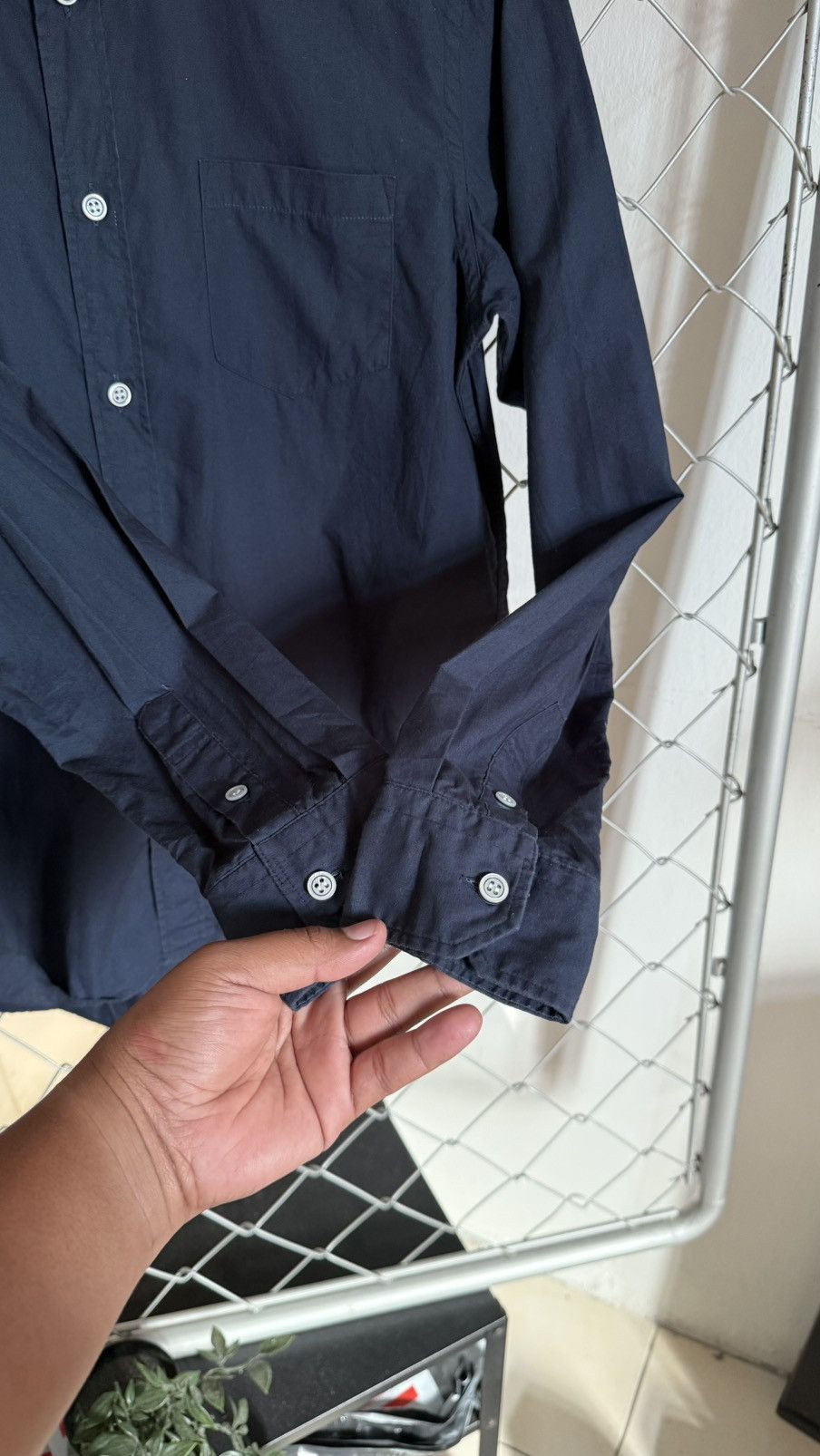 Slick SLICK Japan Navy Button-Down Long Sleeve Shirt Size US L / EU 52-54 / 3 - 4 Thumbnail