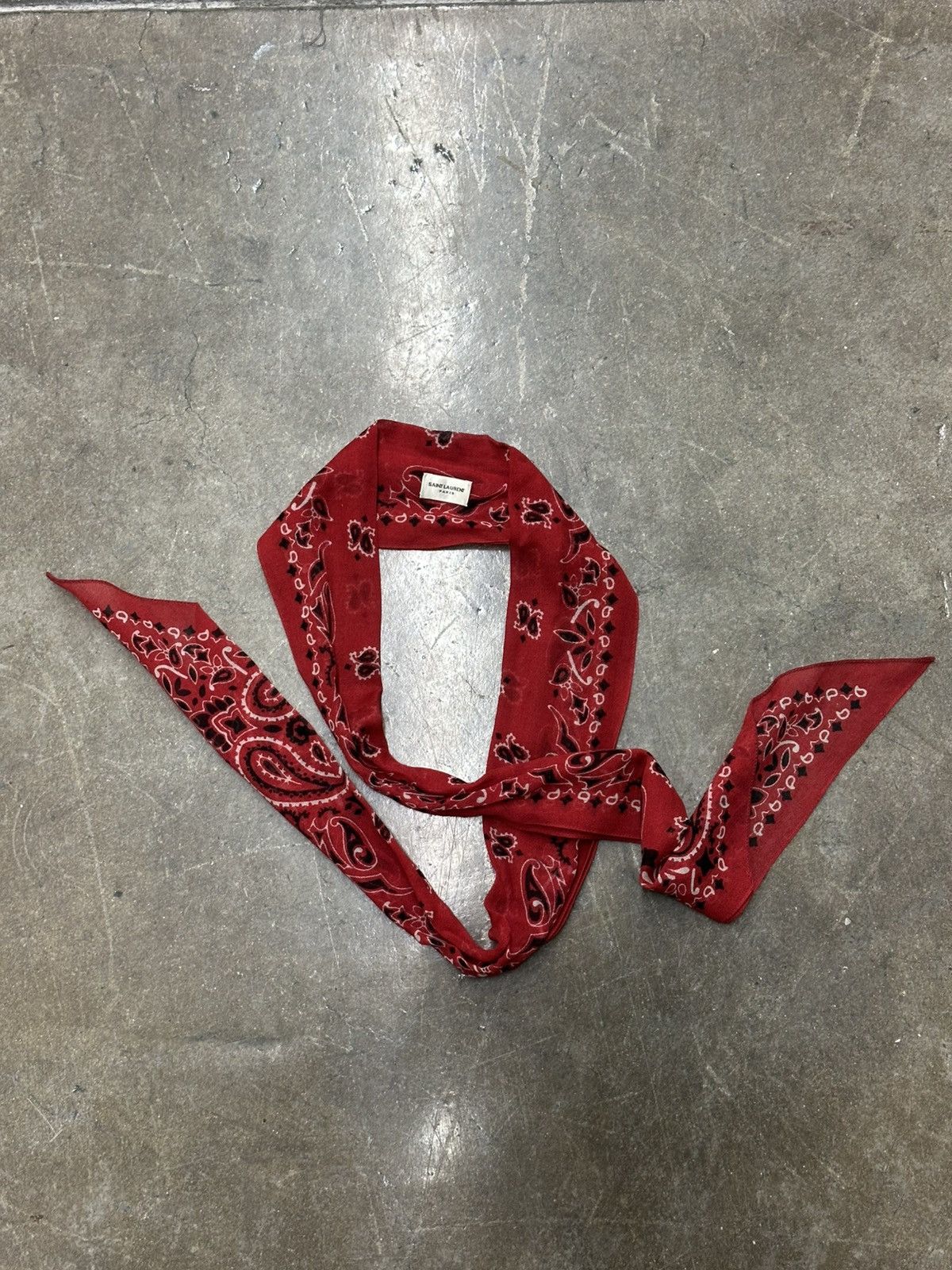 小物 SAINT LAURENT by Hedi Bandanna Scarf Saint Laurent Silk Scarf