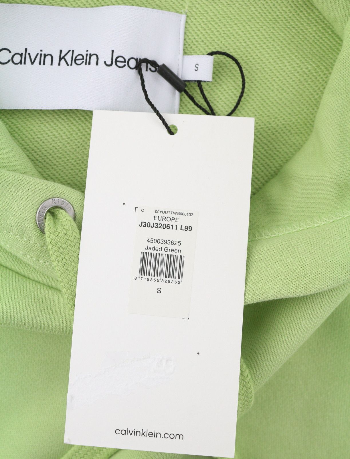 Calvin Klein S Jaded Green Logo Pullover Hoodie 87442 Size US S / EU 44-46 / 1 - 10 Thumbnail